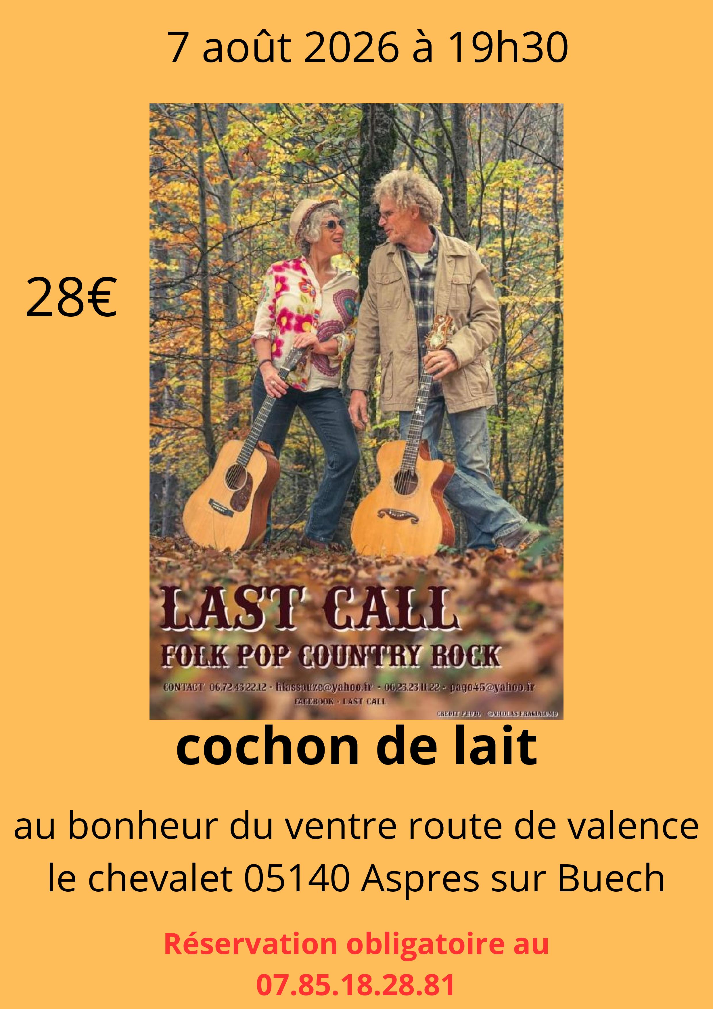 Concert du groupe Last Call au restaurant � Au bonheur du ventre �