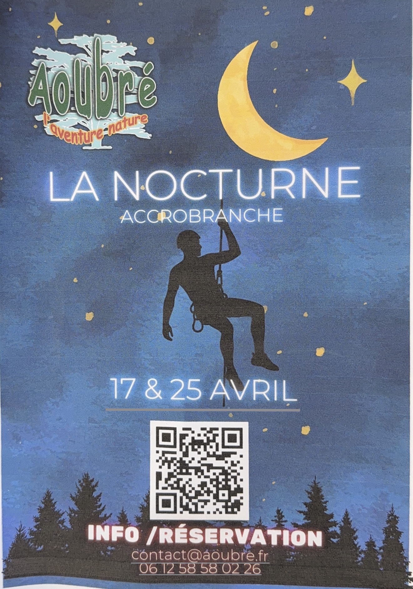 La nocturne accrobranche au parc Aoubr�