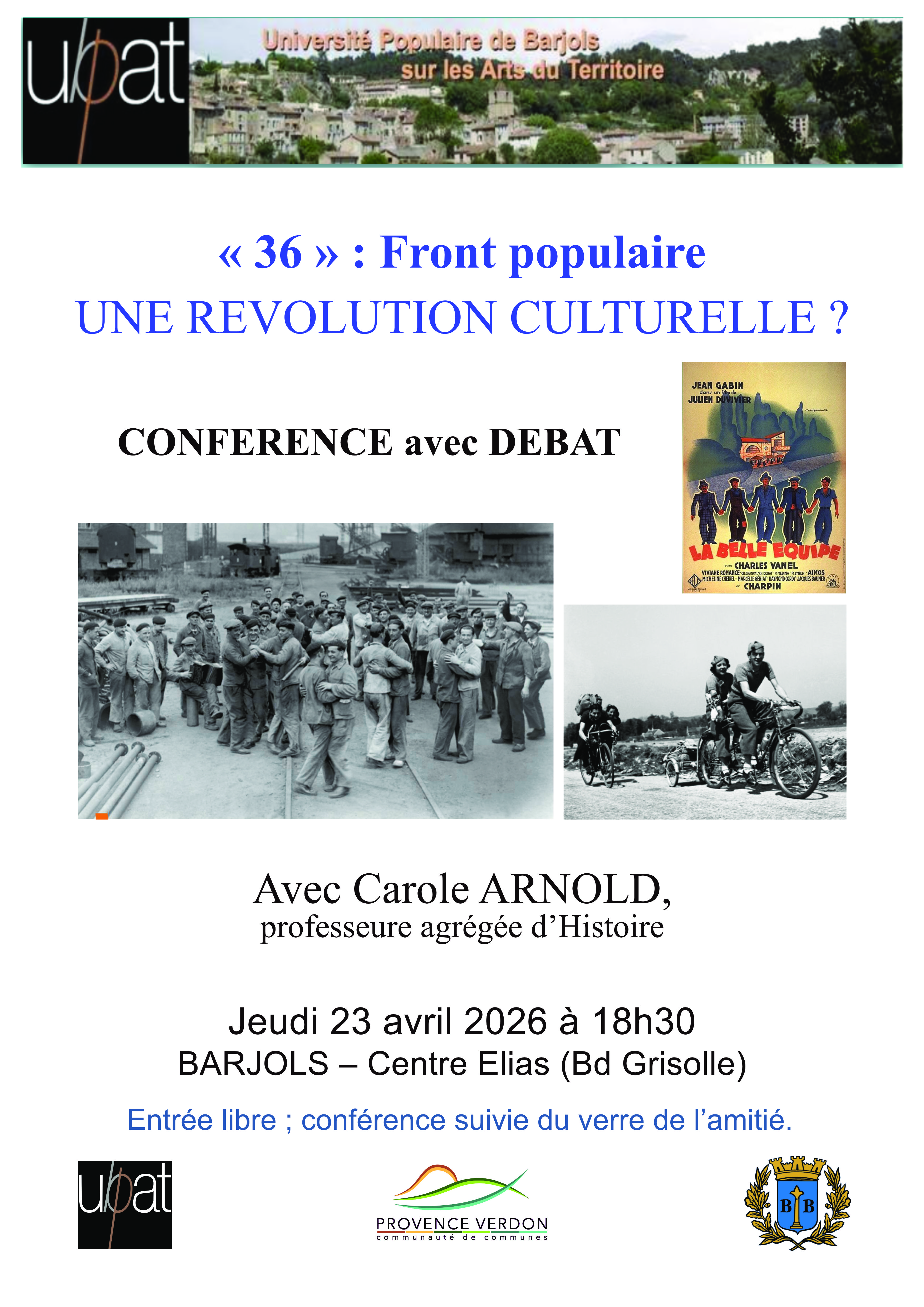 Conf�rence : 36 Front populaire une r�volution culturelle ?