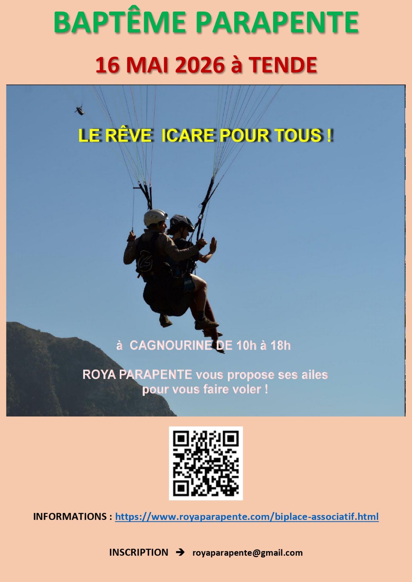 Bapt�me parapente - Le r�ve d'Icar