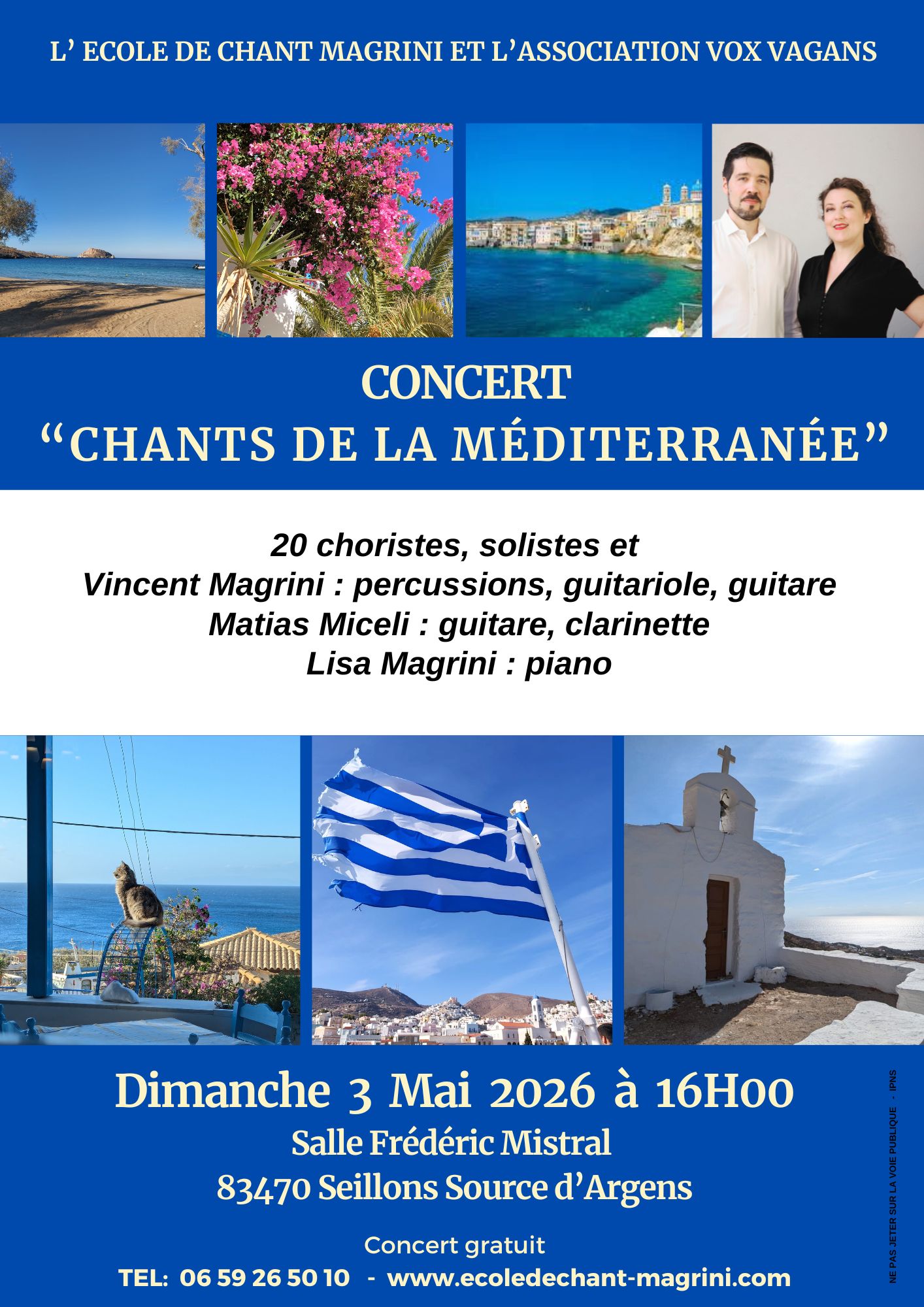 Concert : Chants de la M�diterran�e - Ecole de chant Magrini et association Vox Vagans