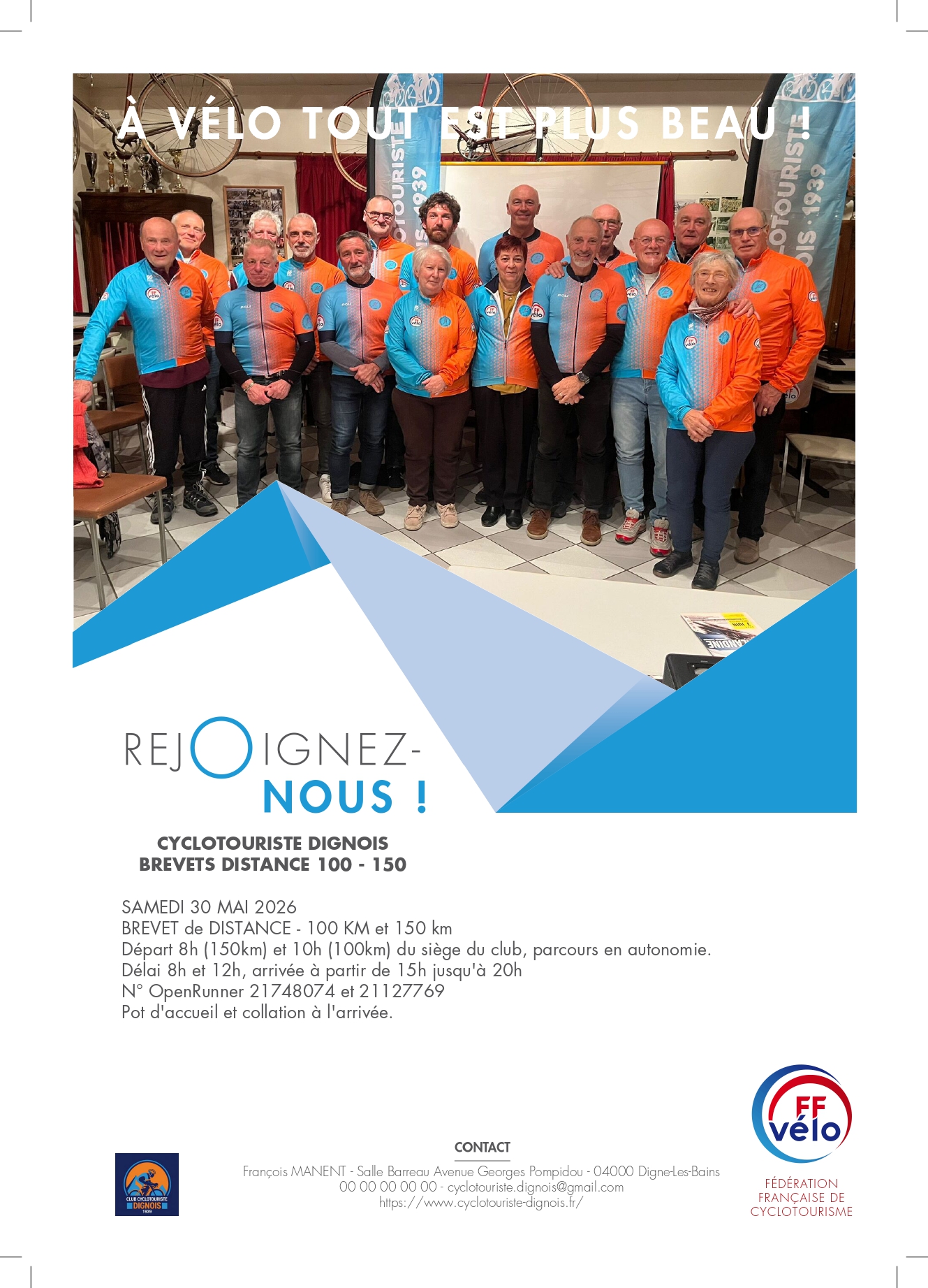 Brevets de distance 100 et 150 km