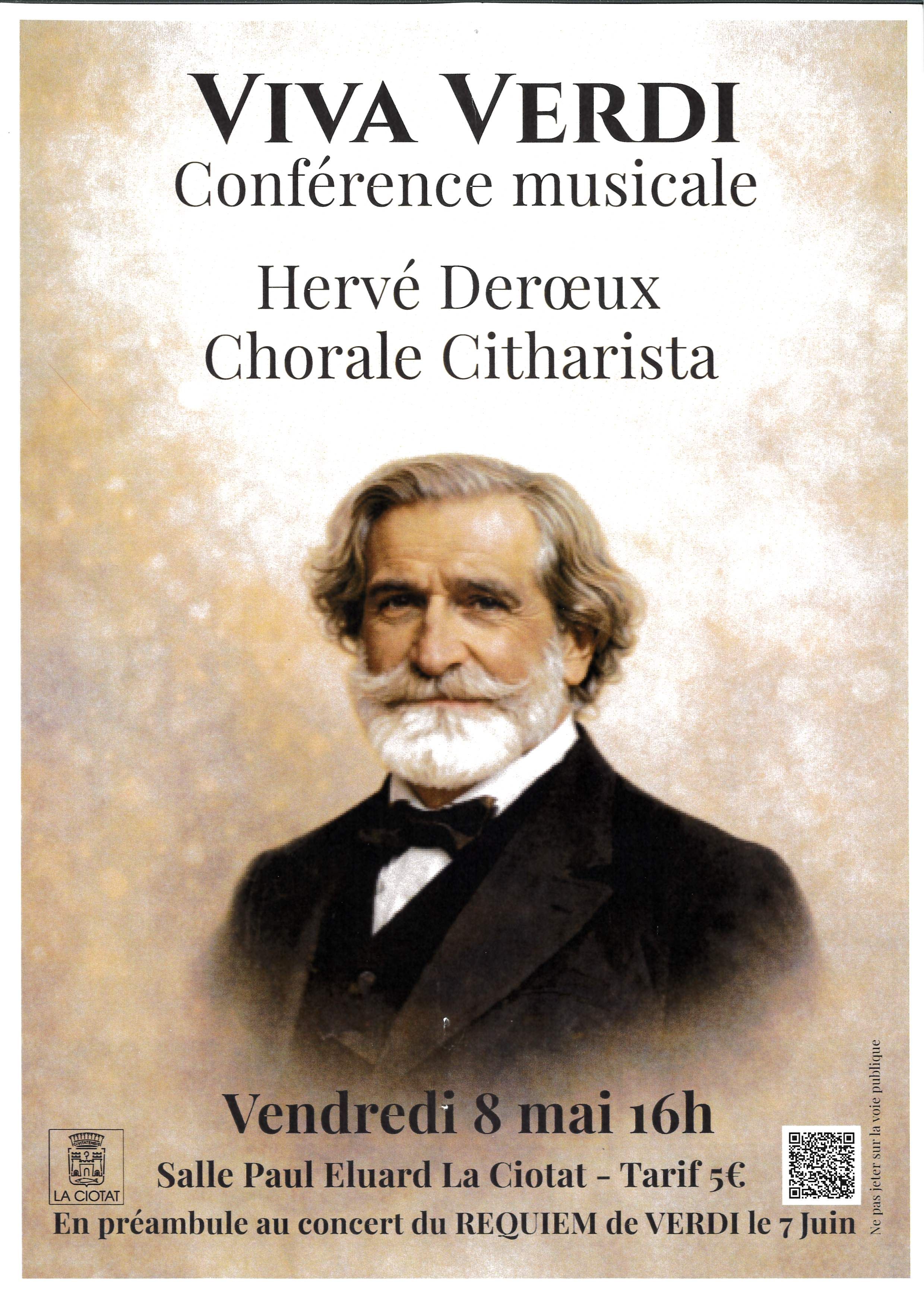 Conf�rence musicale Viva Verdi par Herv� Deroeux et la chorale Citharista