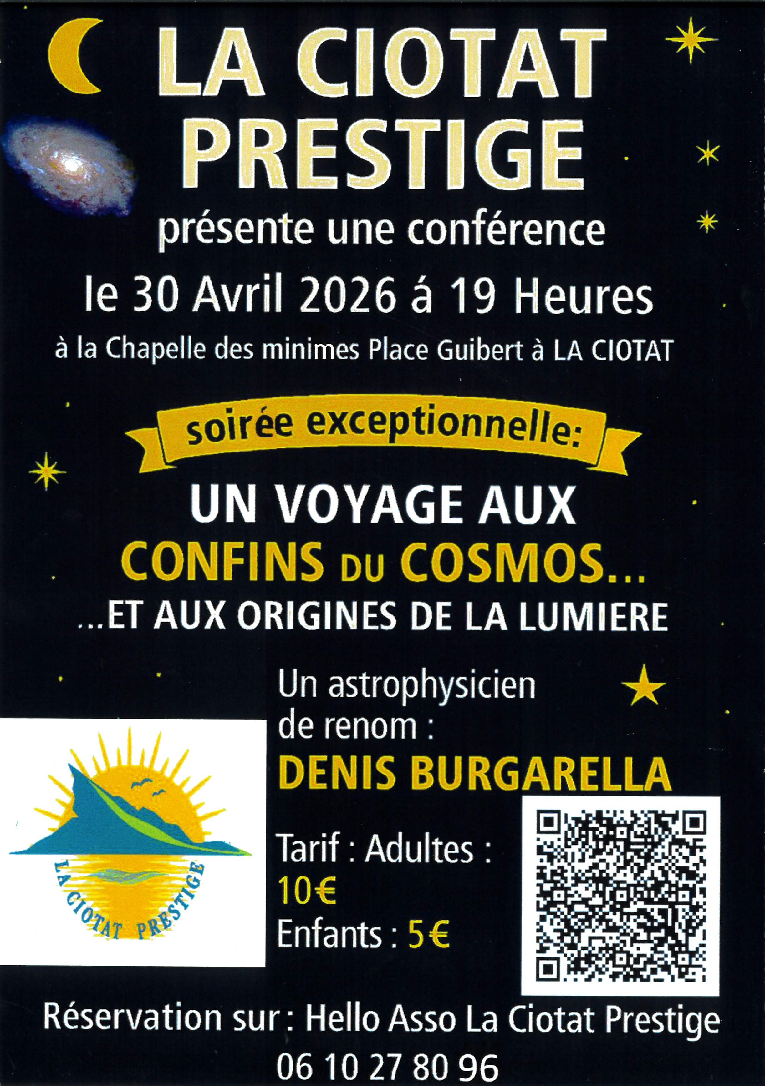 Conf�rence Un Voyage aux Confins du Cosmos et aux Origines de la Lumi�re