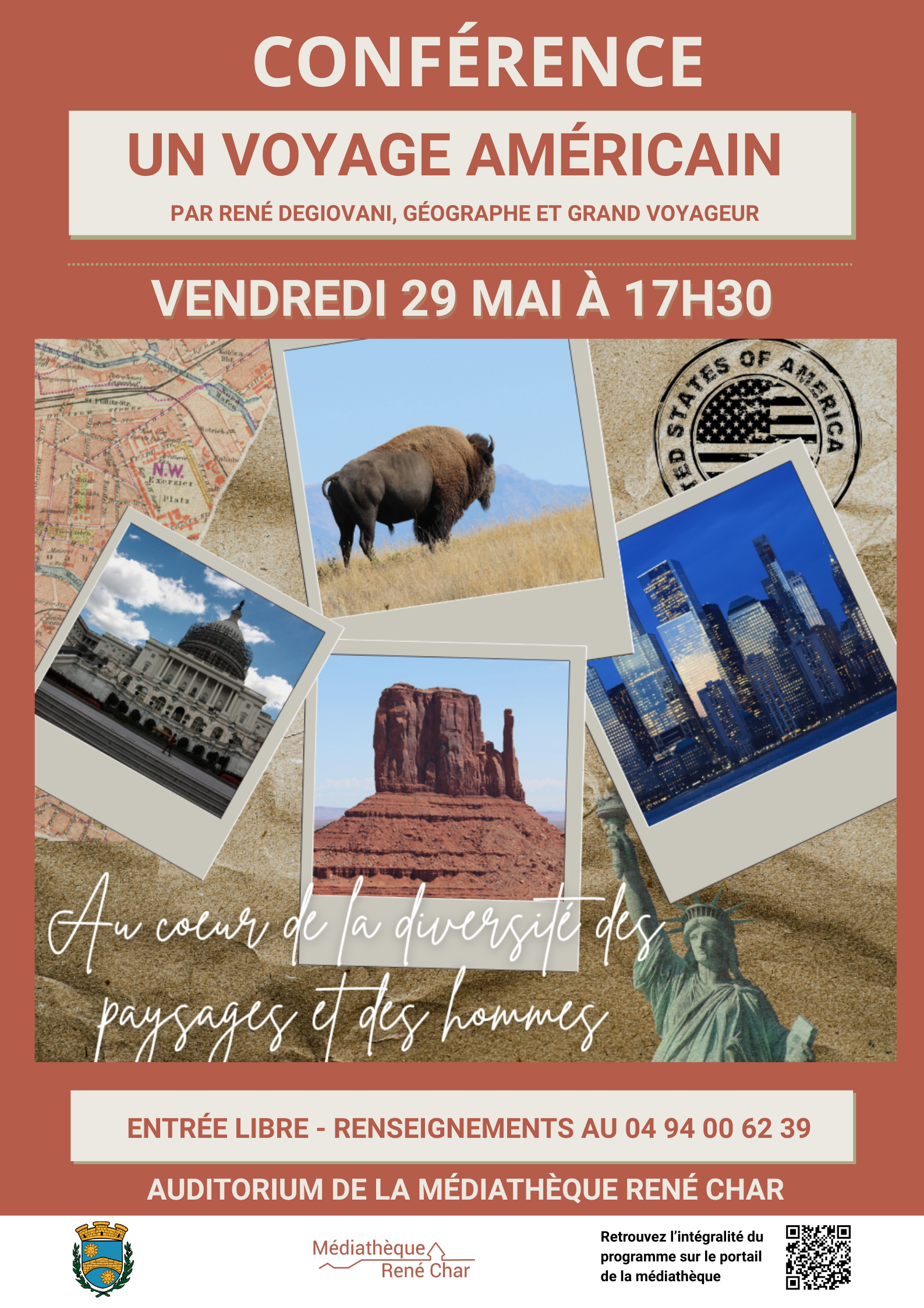 Conf�rence : Un voyage am�ricain au c�ur de la diversit� des paysages et des hommes