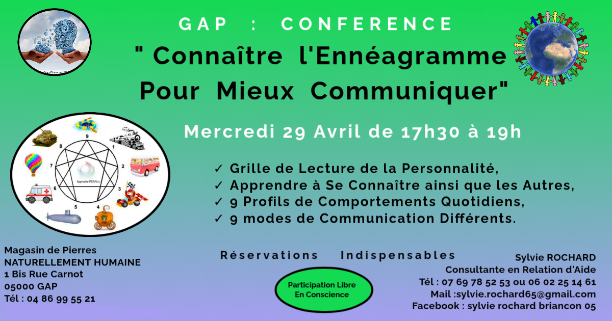 Conf�rence Conna�tre l'Enn�agramme Pour Mieux Communiquer