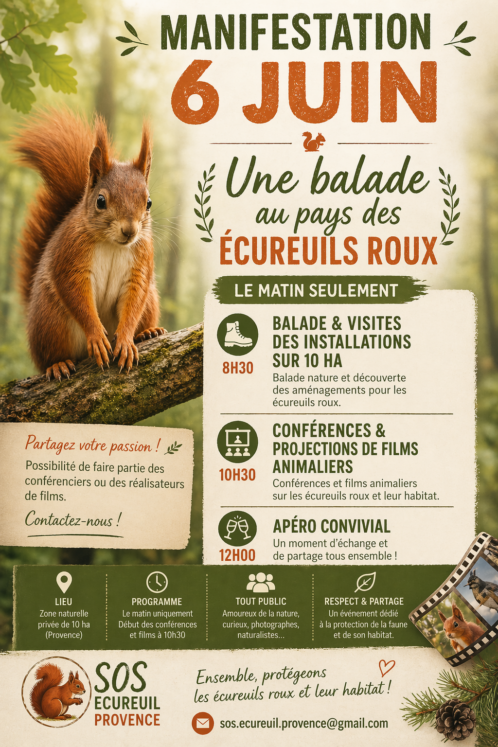 Sauvons les �cureuils roux ... D�couvrez les actions de SOS ECUREUIL PROVENCE