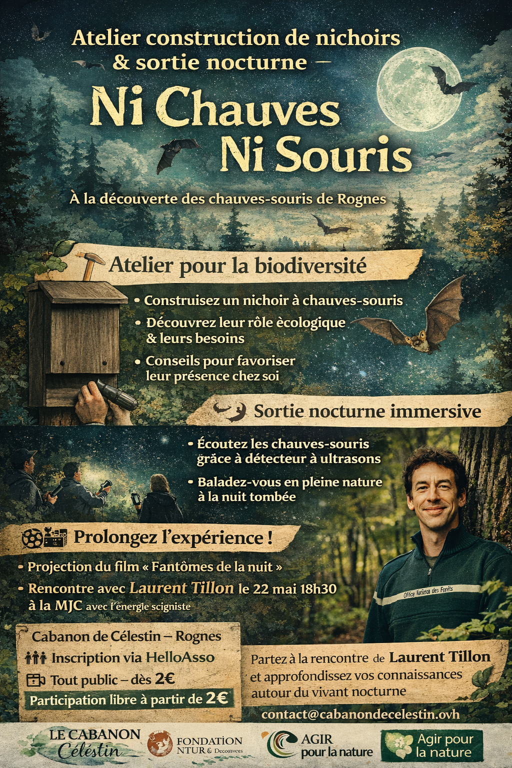 Atelier fabrication de nichoirs pour chauves-souris et sortie nocturne