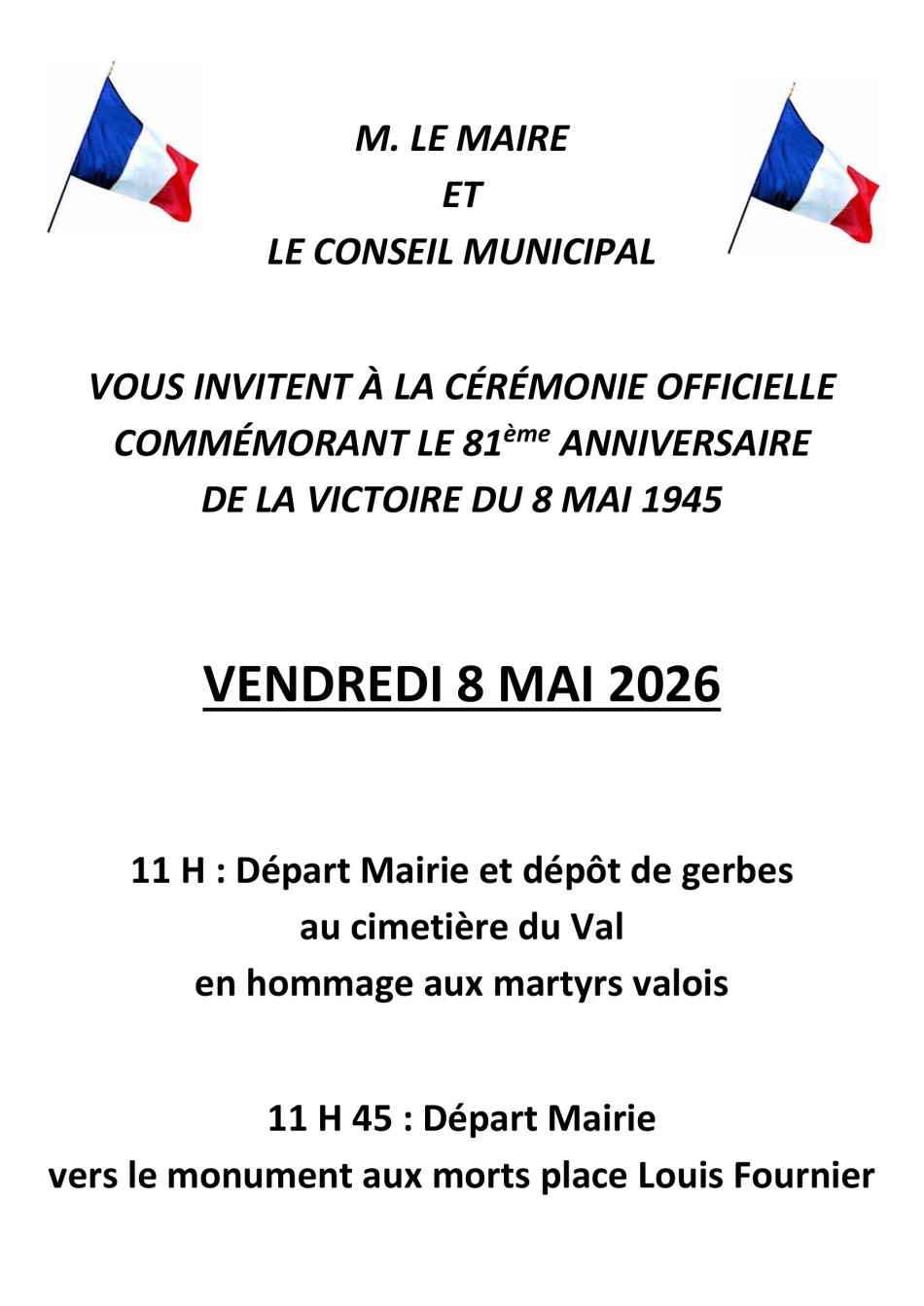 Comm�moration de la victoire du 8 mai 1945