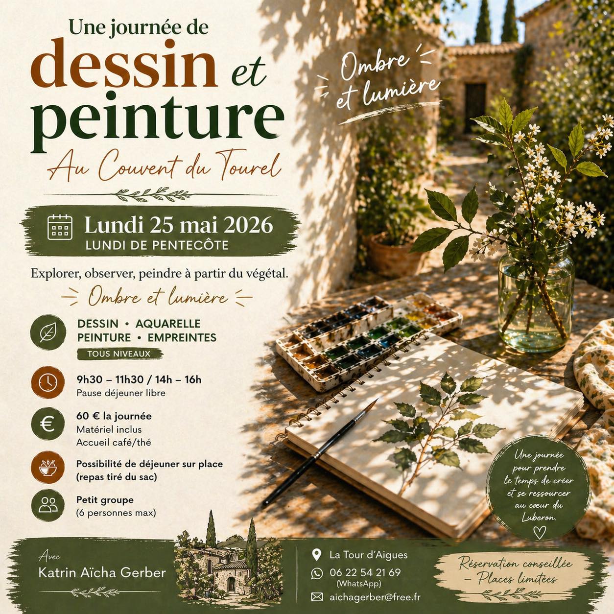 Journ�e de dessin et peinture au Couvent du Tourel � la Tour d'Aigues