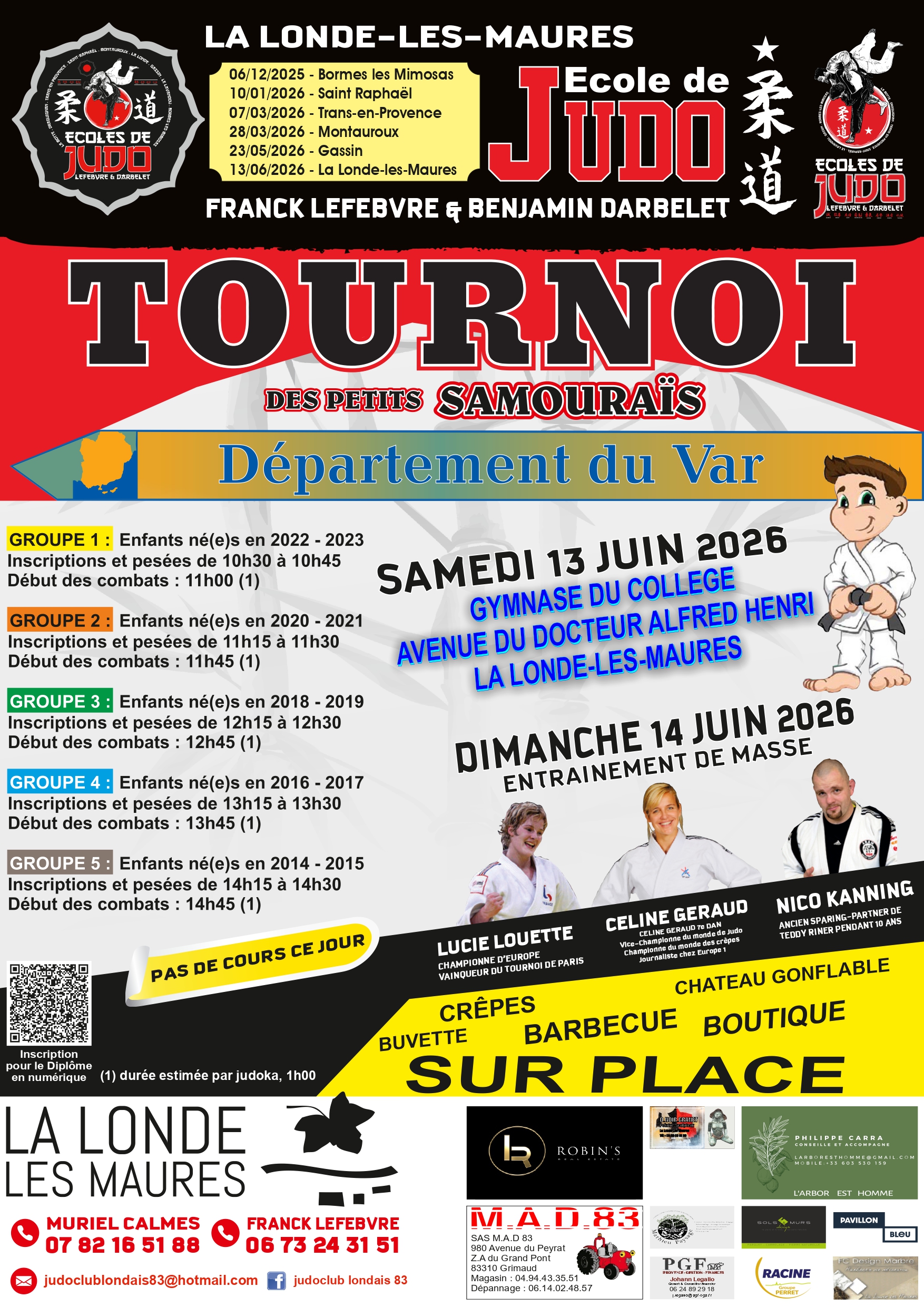 Tournoi des petits samoura�s et entra�nement de masse par le Judo Club Londais