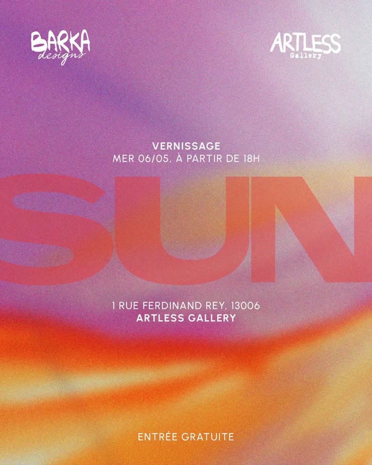 Vernissage de l'exposition de peintures SUN de Barka designs
