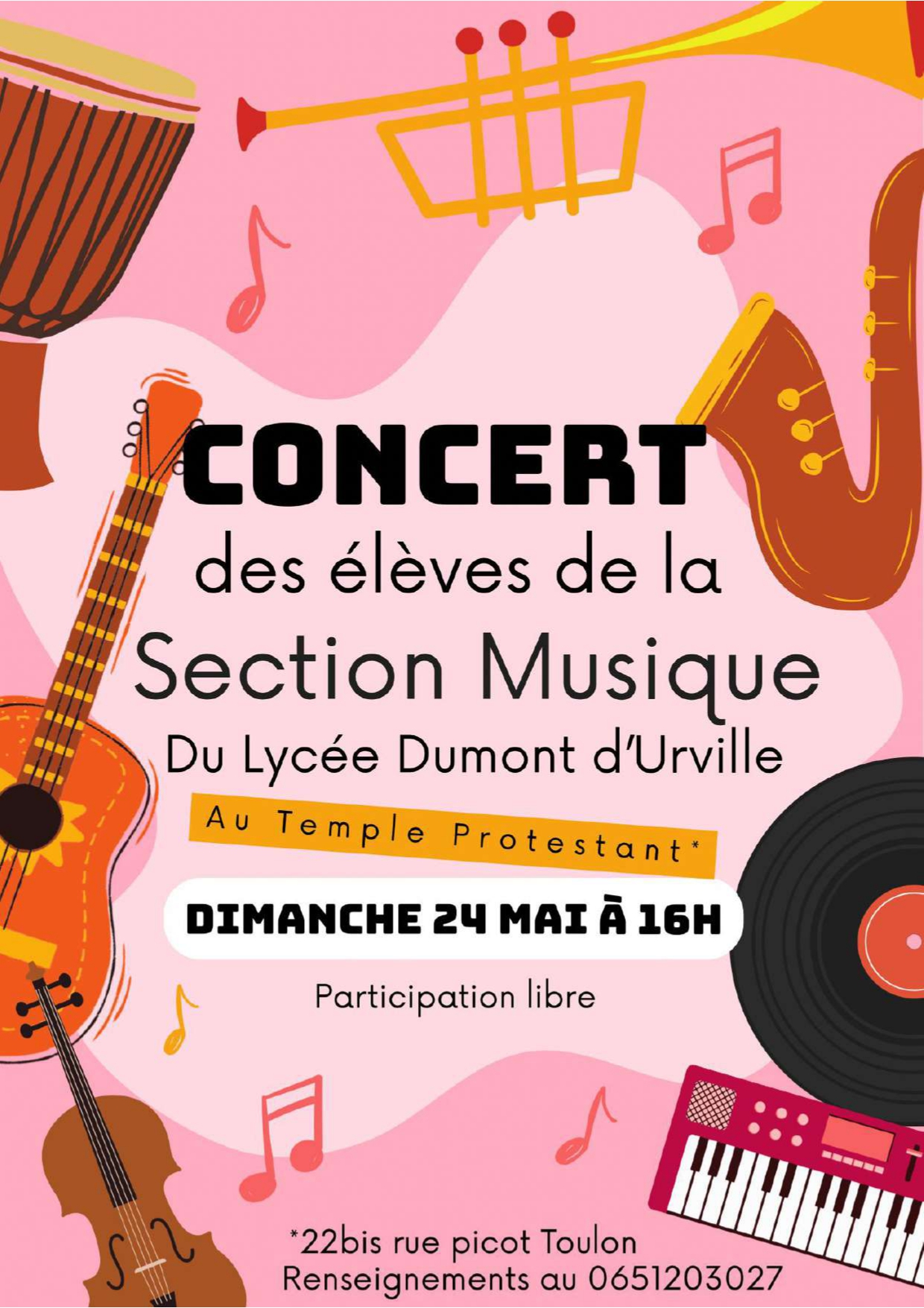 Concert des �l�ves de la section musique du Lyc�e Dumon D'Urville