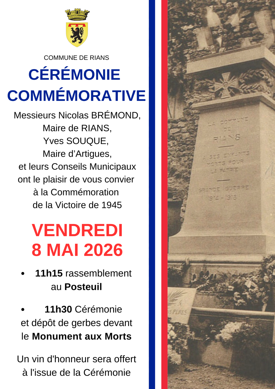Comm�moration : C�r�monie du 8 mai 1945