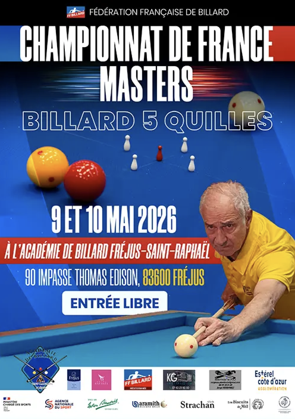 Championnat de France Masters Billard 5 Quilles
