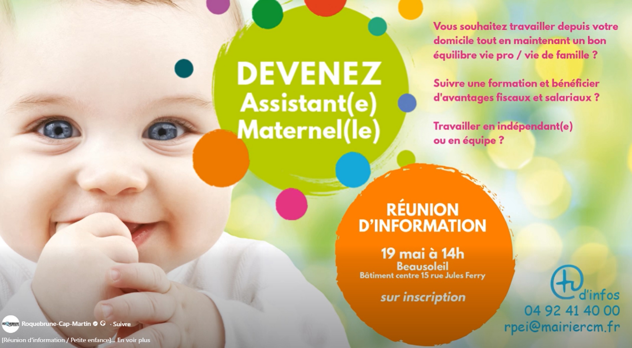Devenez assistant(e) maternel(le) : r�union d'information