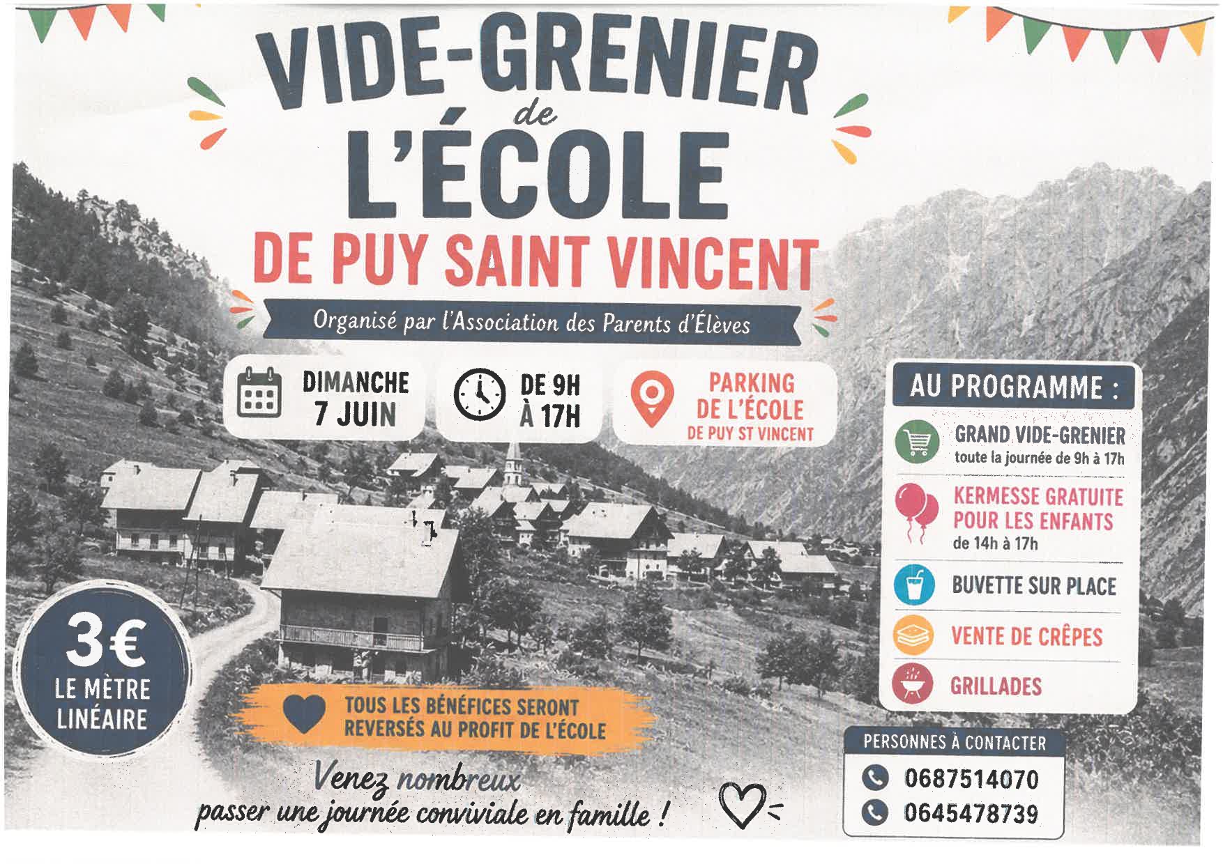 Vide Grenier de l'Ecole de Puy Saint Vincent