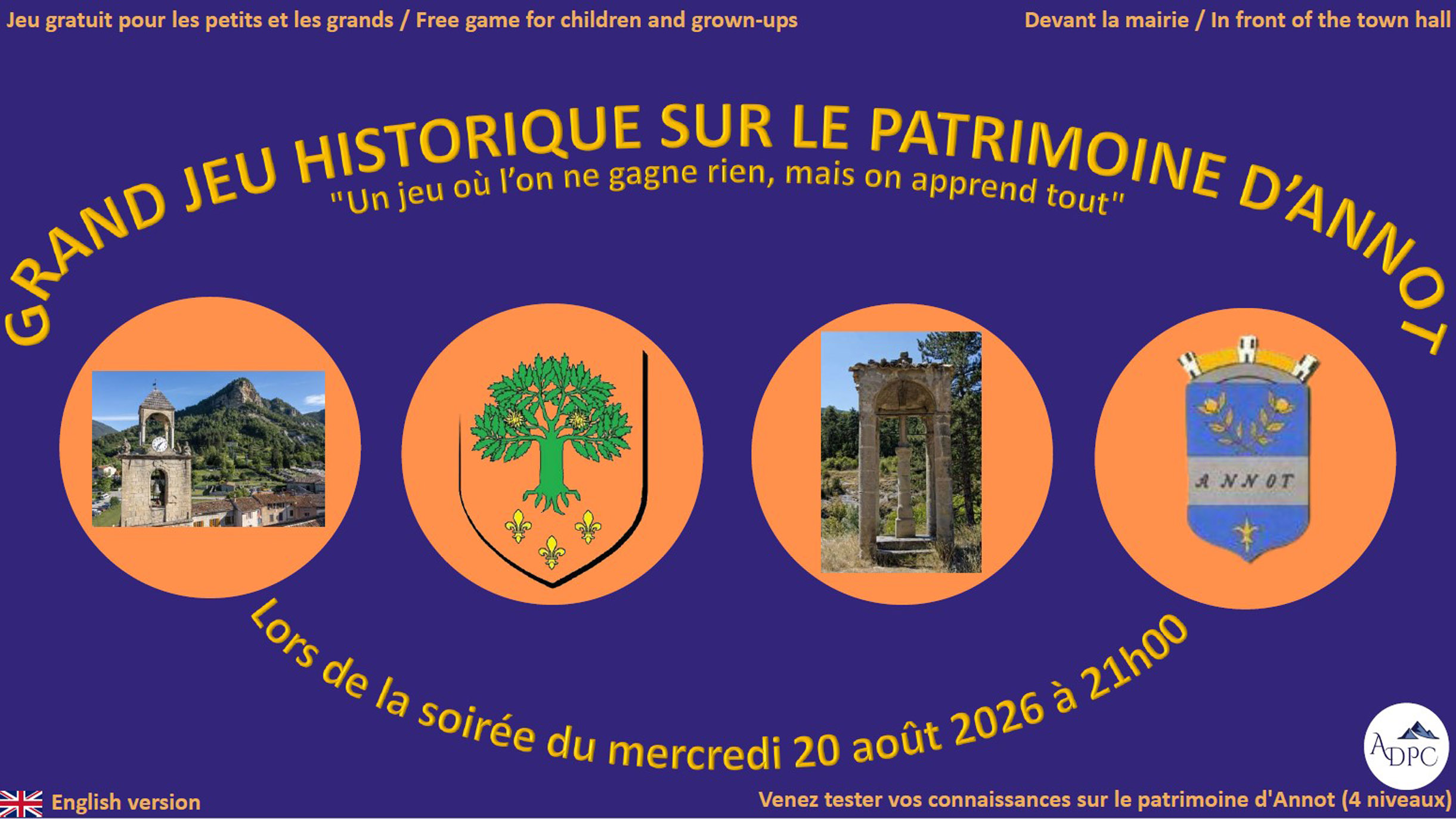GRAND JEU HISTORIQUE SUR LE PATRIMOINE D'ANNOT