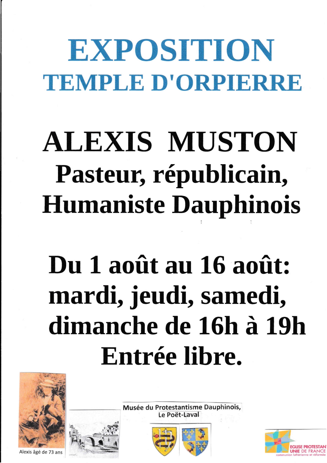 Exposition �Alexis Muston - Pasteur, r�publicain, Humaniste Dauphinois�