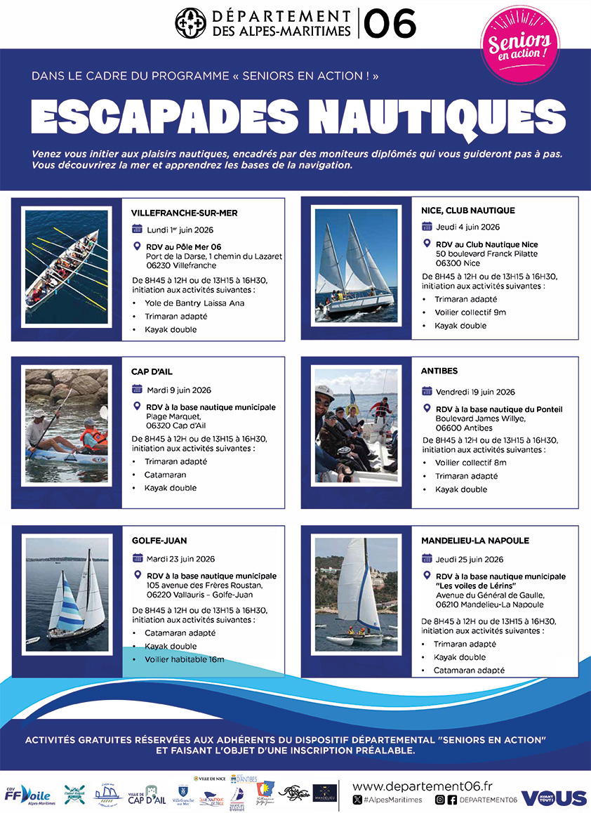 Escapades nautiques Seniors - 2026