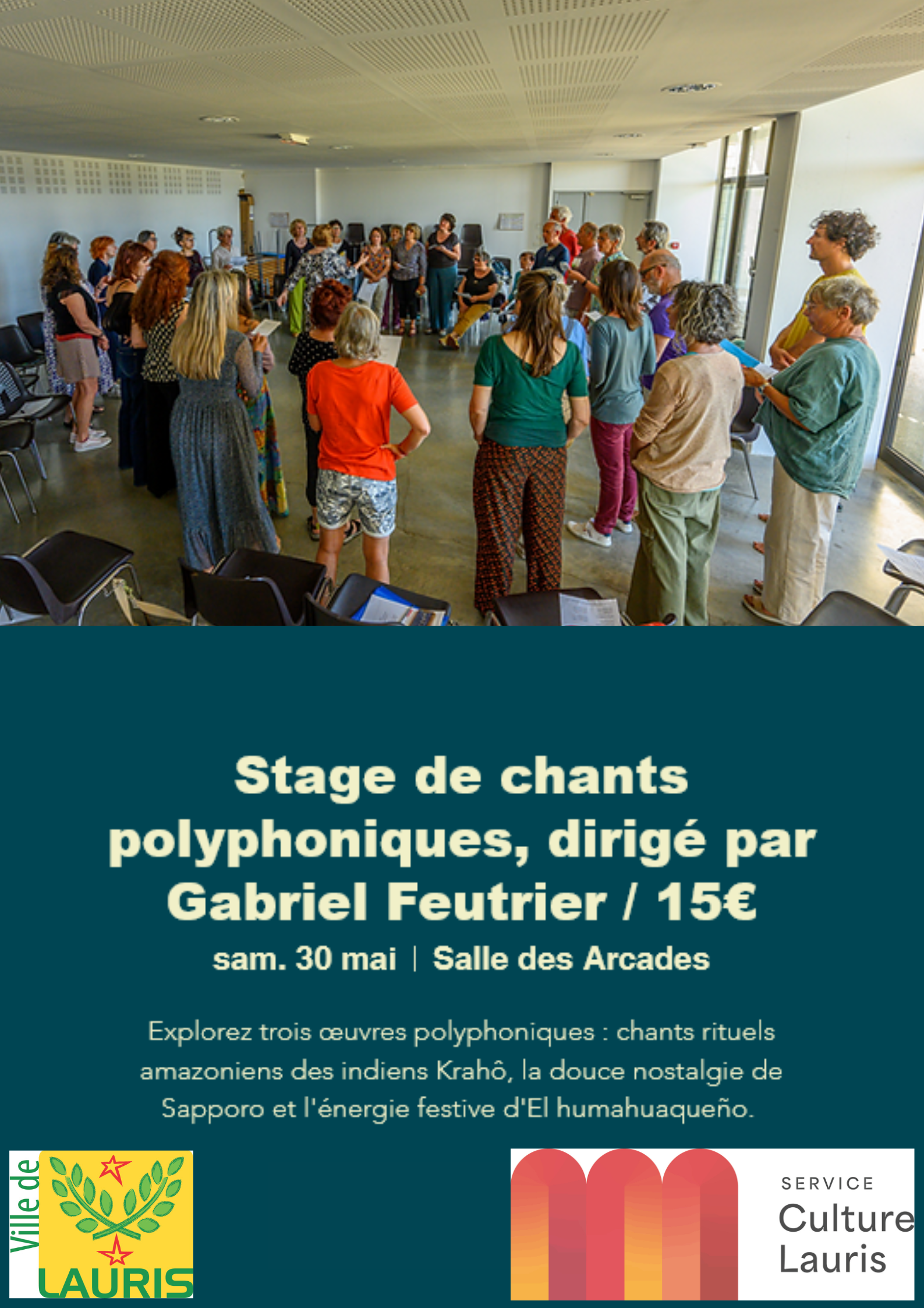 Stage de chants polyphoniques avec Gabriel Feutrier - Festival 