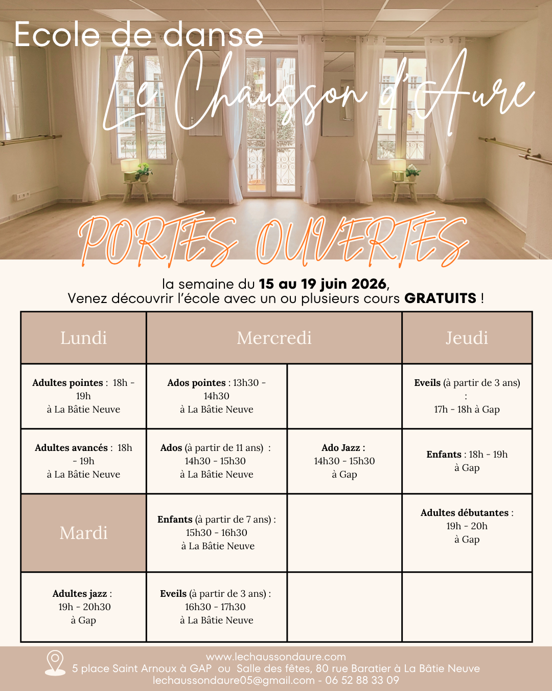 Portes ouvertes de l'�cole de danse Le Chausson d'Aure