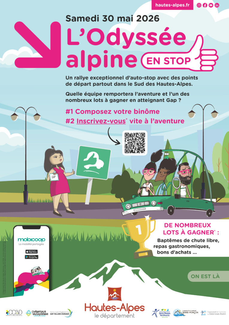 L'Odyss�e alpine, grand rallye d'autostop : trajet Embrun - Gap