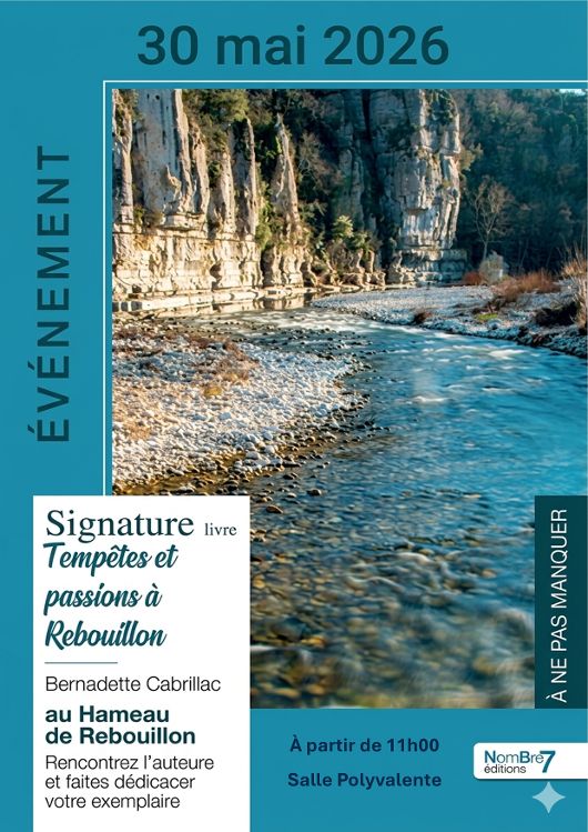 Signature livre Temp�tes et passions � Rebouillon