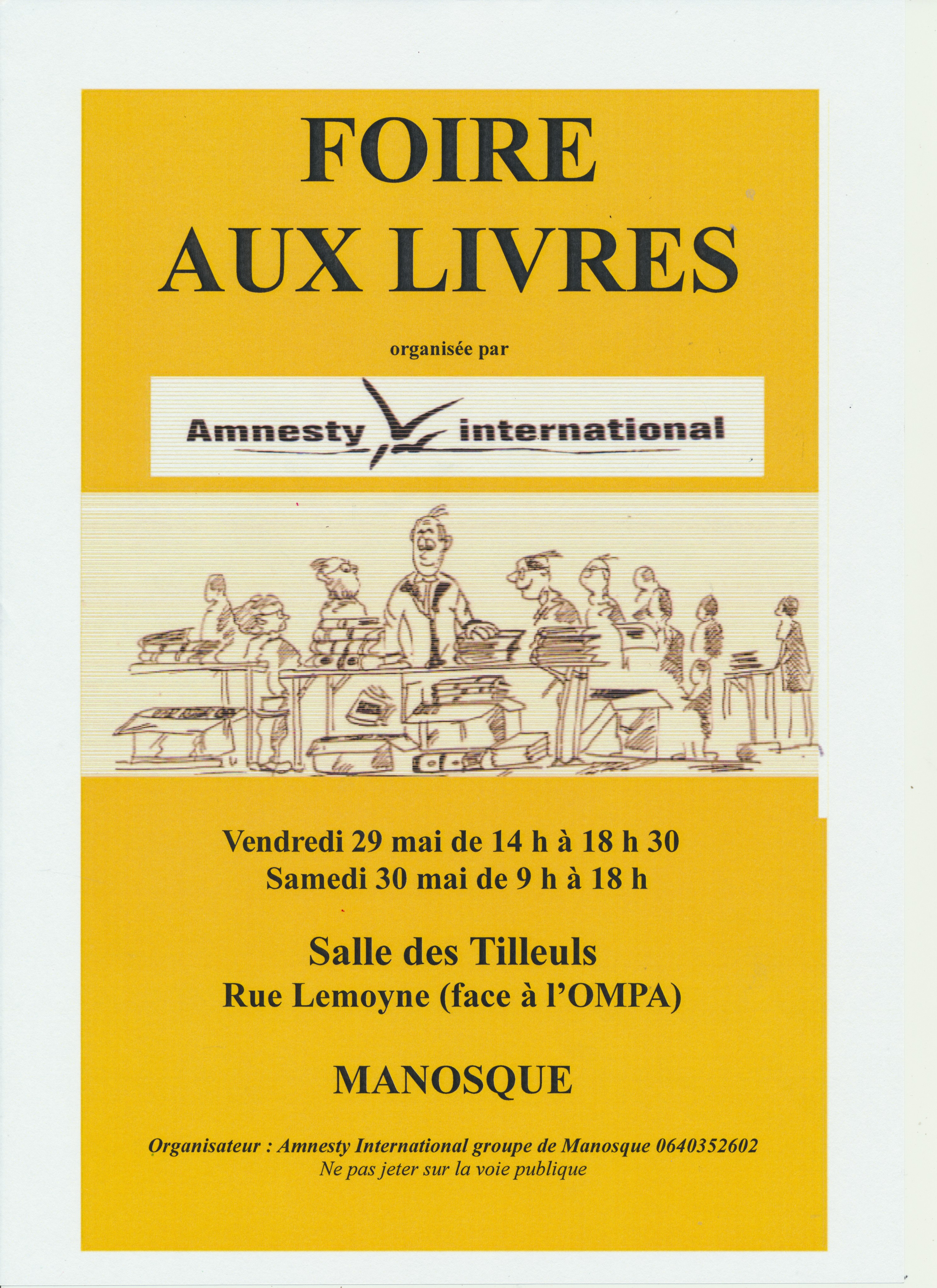 Foire aux livres Amnesty international