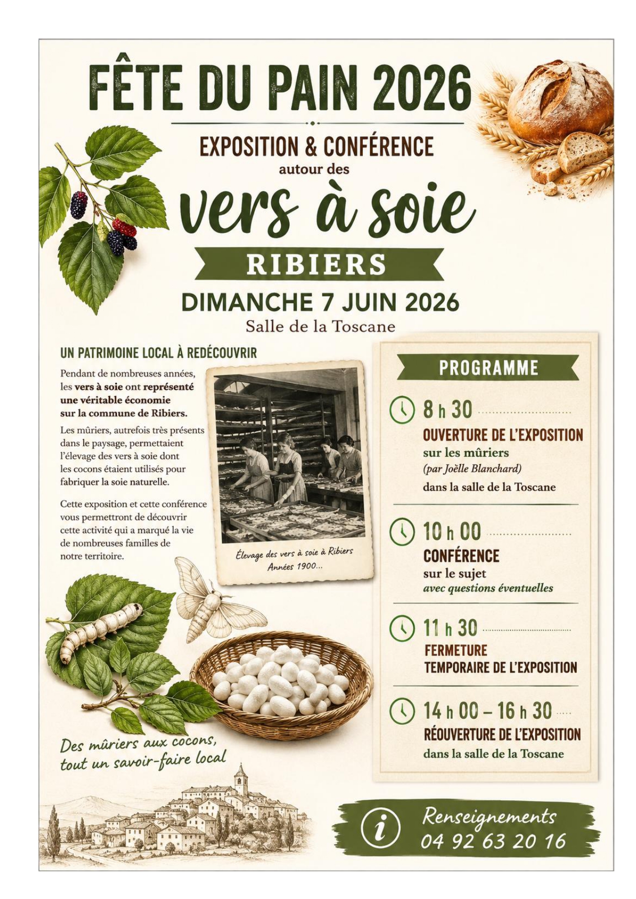 F�te du pain : expo et conf�rence sur les muriers de vers � soie