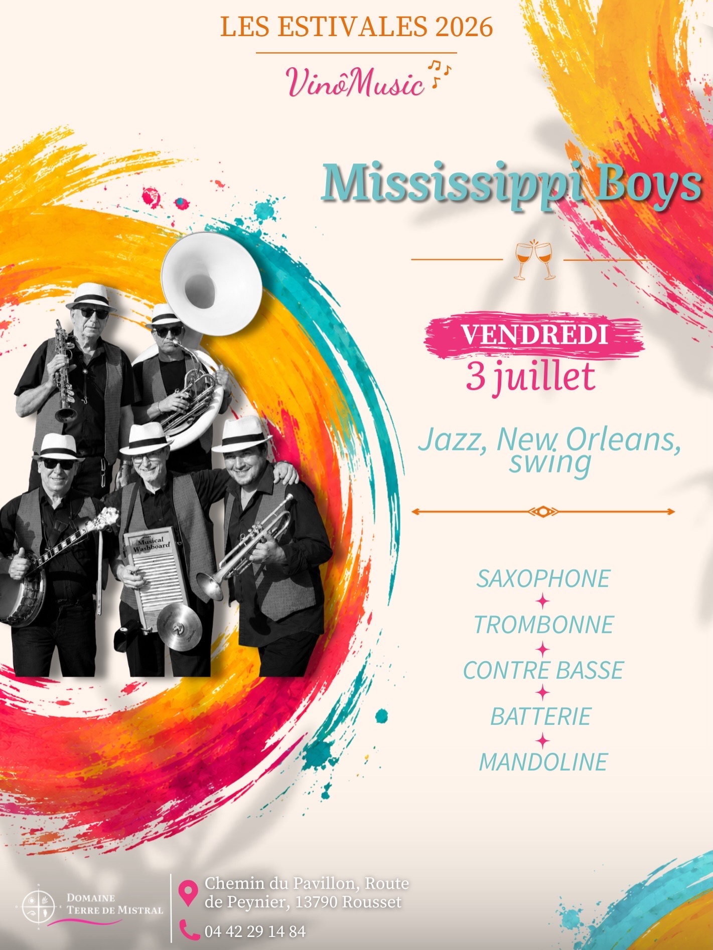 Estivales Vin�music au Domaine Terre de Mistral - Mississippi Boys