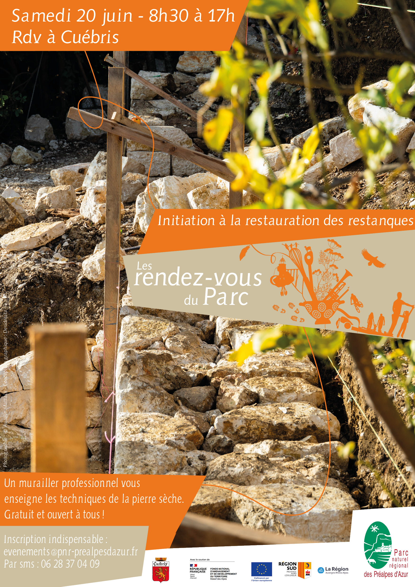 Initiation restauration de restanque en pierre s�che � Cu�bris