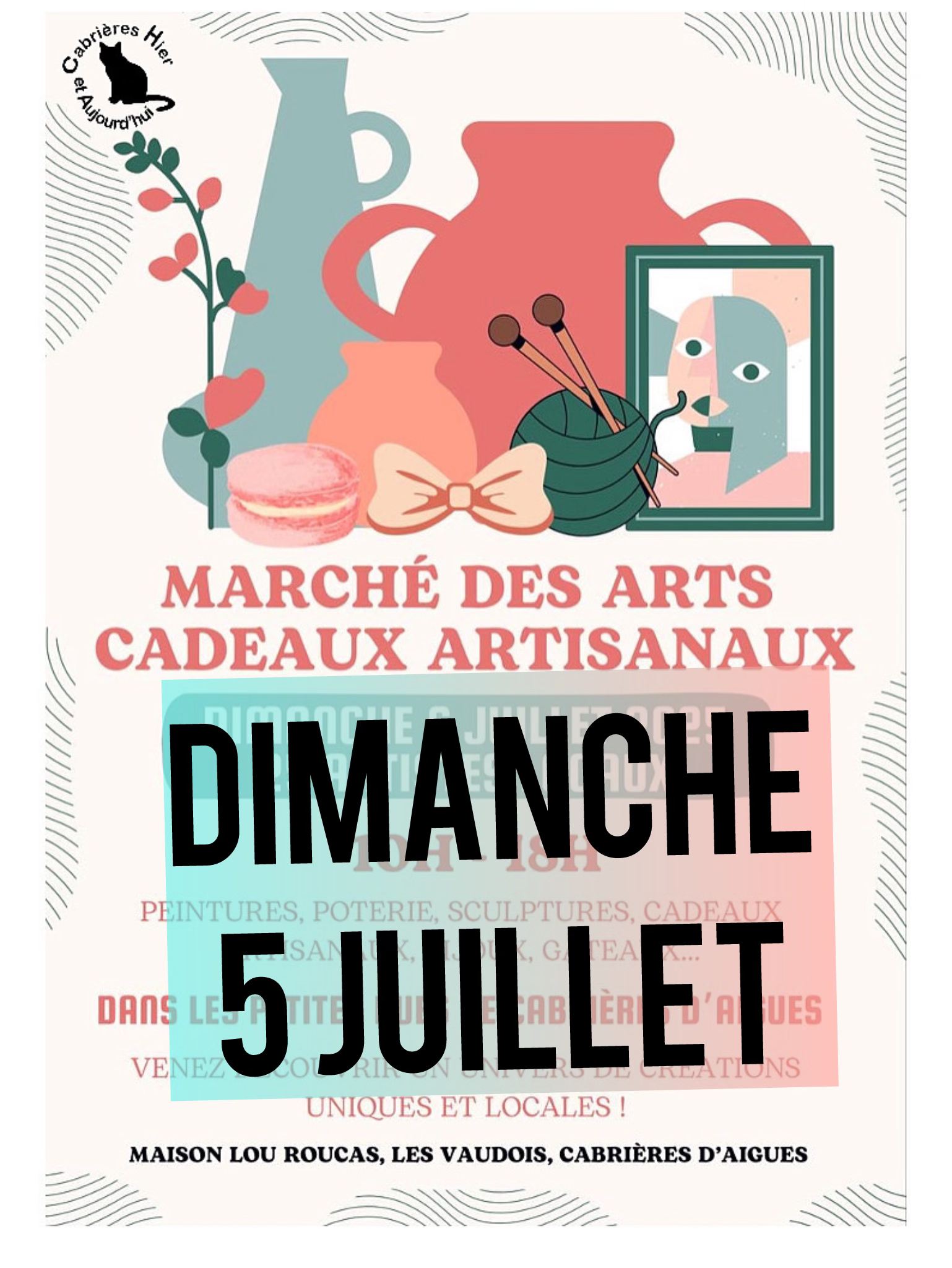 March� des Arts  et cadeaux artisanaux � Cabri�res d'Aigues.