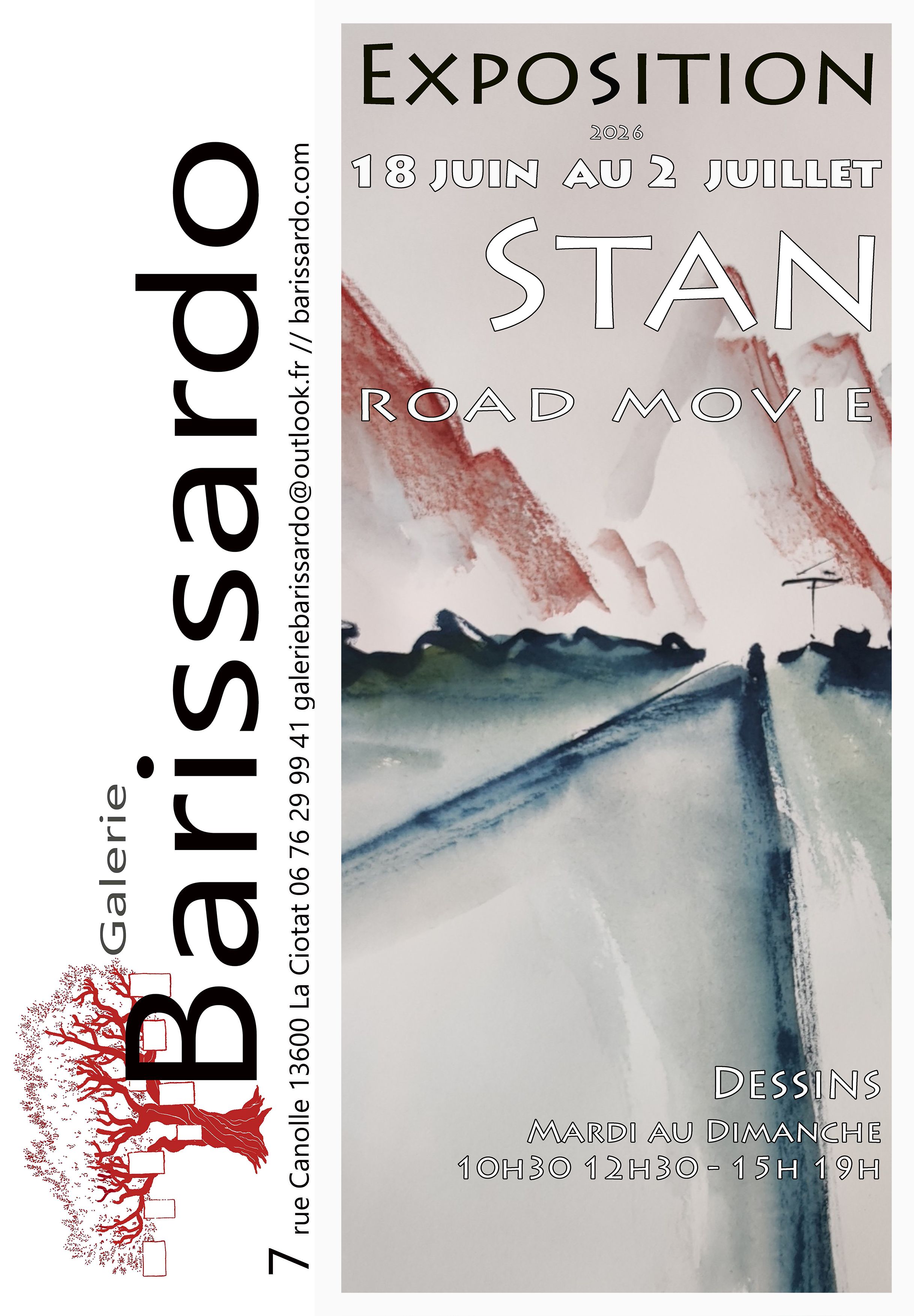 Exposition de dessins Road Movie de l'artiste Stan