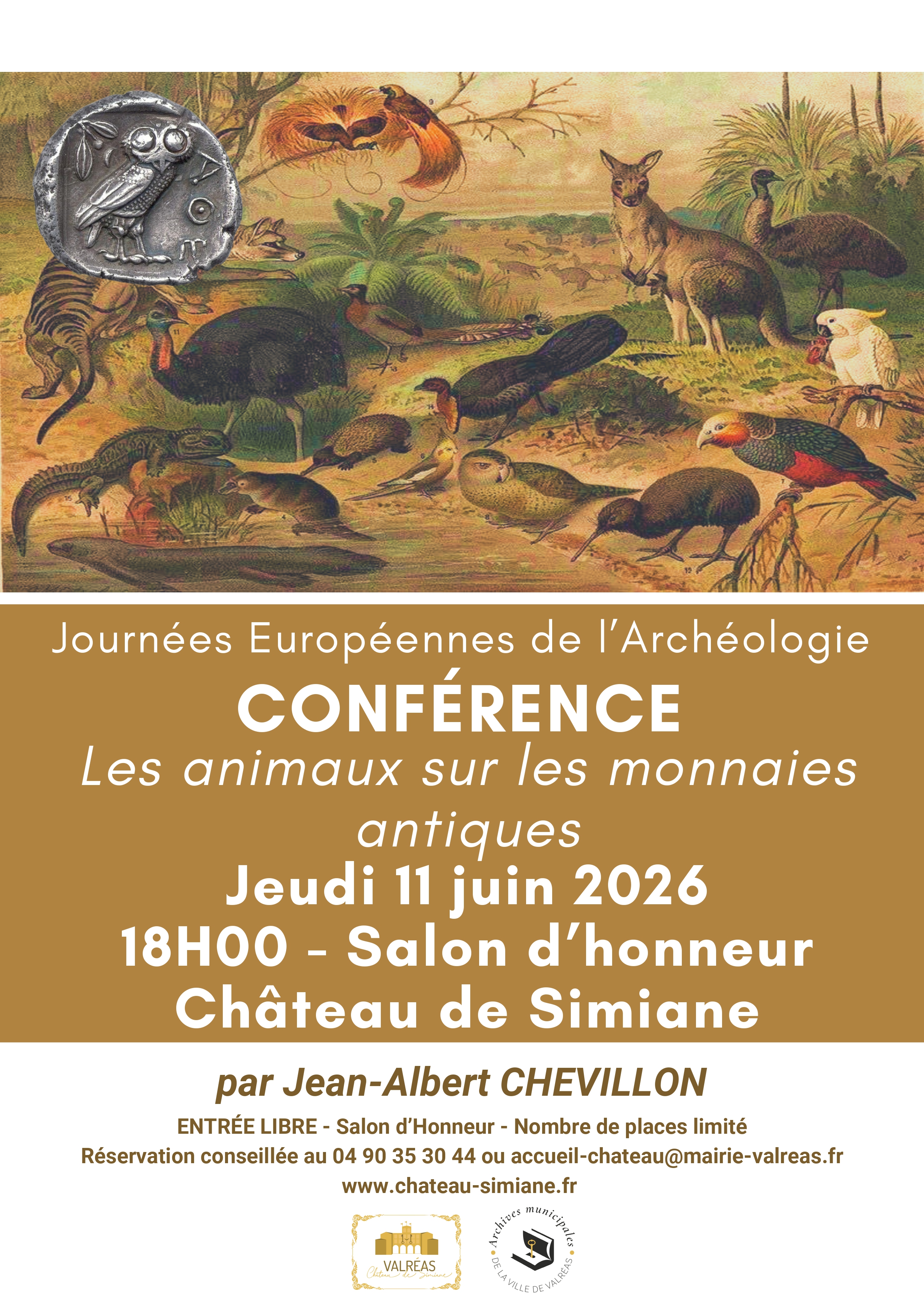 Conf�rence sur les animaux sur les monnaies antiques de JA Chevillon