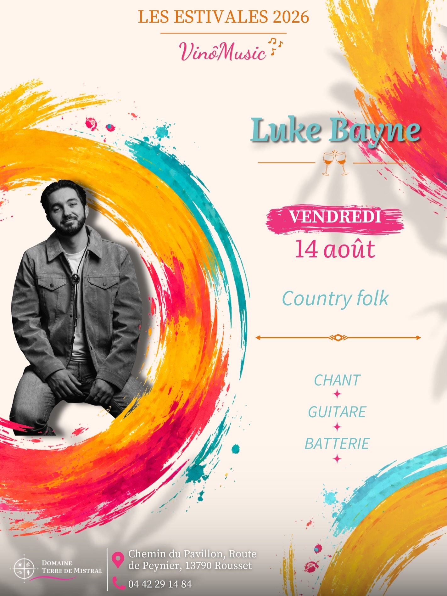 Estivales Vin�music au Domaine Terre de Mistral - Luke Bayne