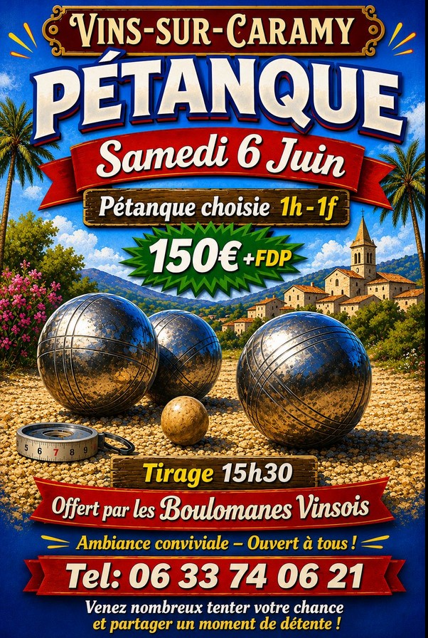 Concours de p�tanque :  1 homme 1 femme