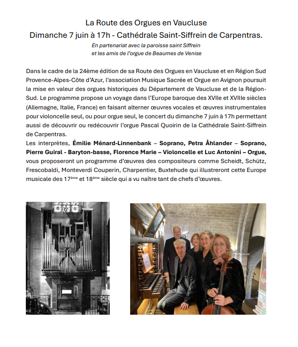 La Route des Orgues en Vaucluse : concert � Carpentras