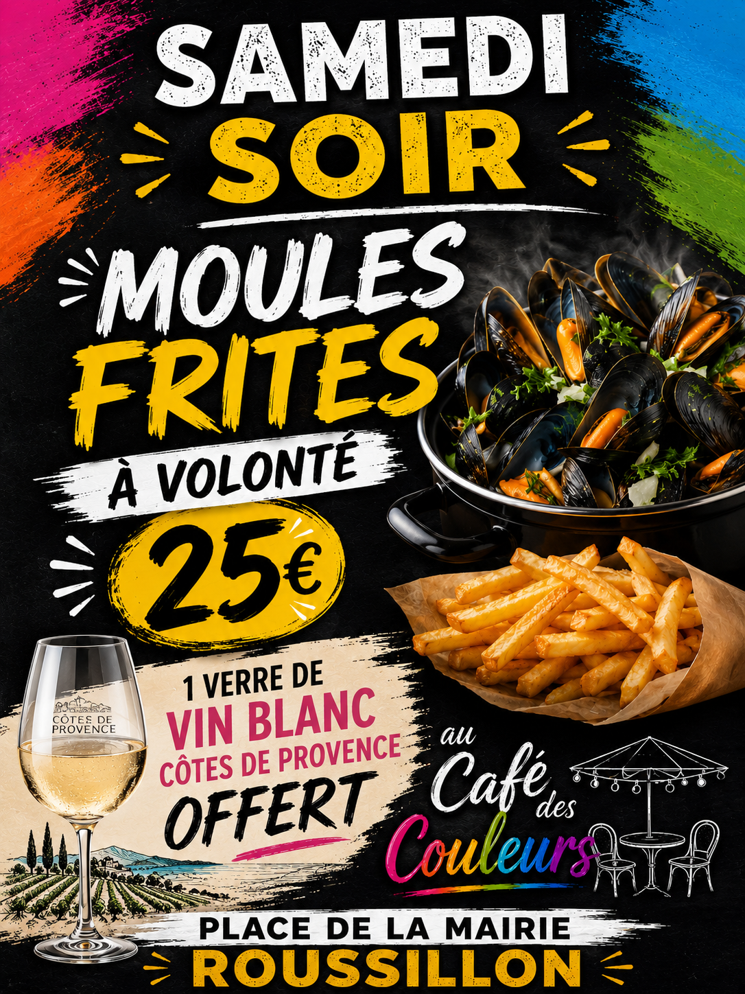 Soir�e moules frites � volont�