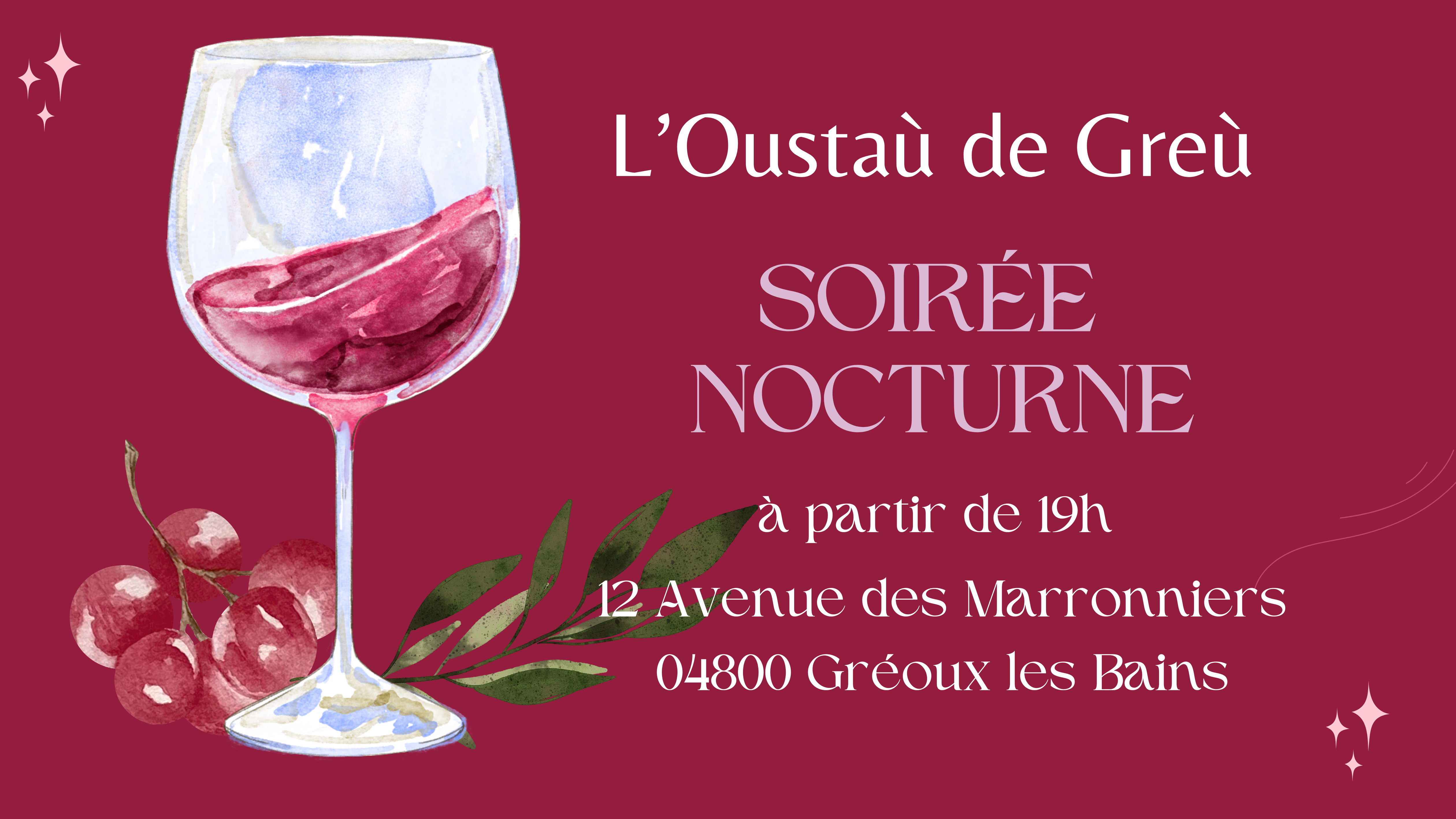 Soir�e Nocturne � L'Ousta� de Gre� - D�couverte des alcools de la Distillerie de Forcalquier et des amandes du domaine de Trotte Vache