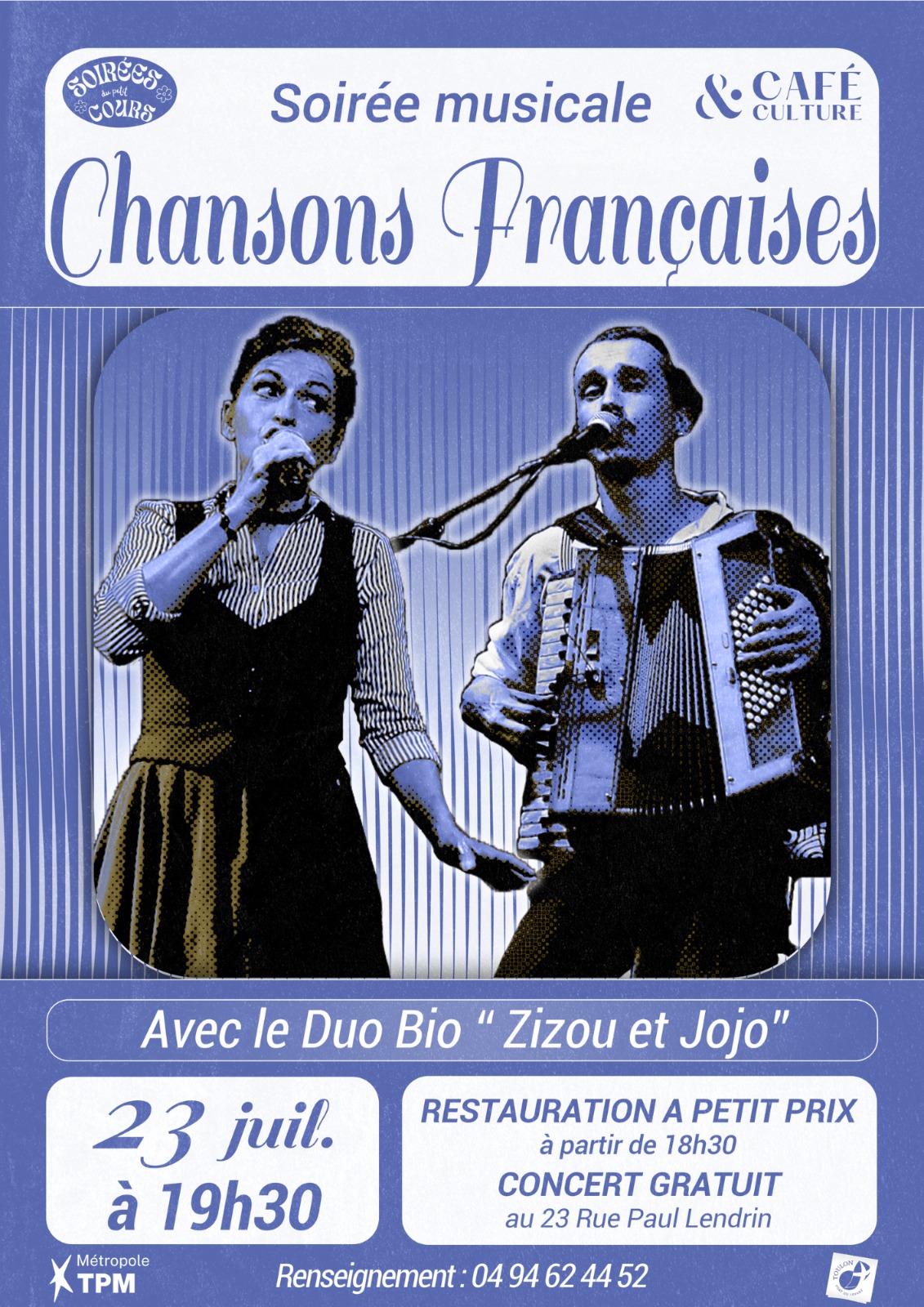 Soir�e musicale Chansons Fran�aises - Les Soir�es du Petit Cours 2026