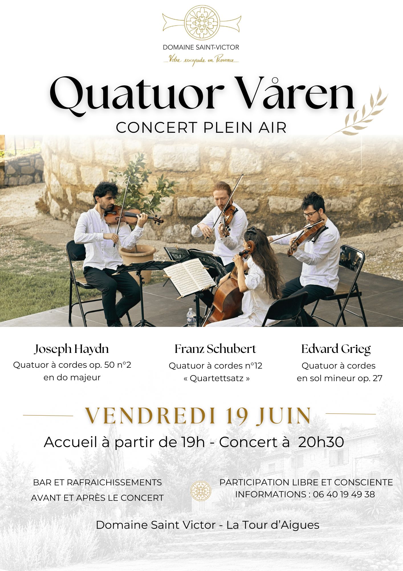 Concert Quatuor V�ren � La Tour d'Aigues