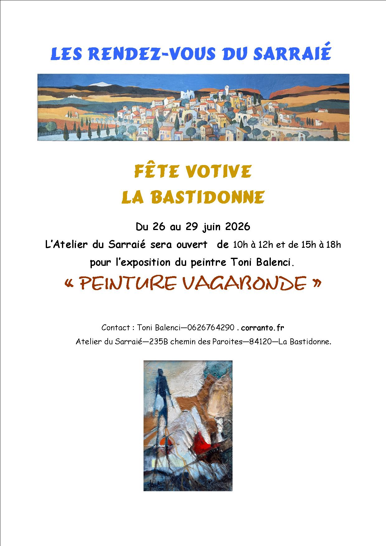 Les rendez vous du Sarraie : Exposition de peinture du peintre Toni Balenci 