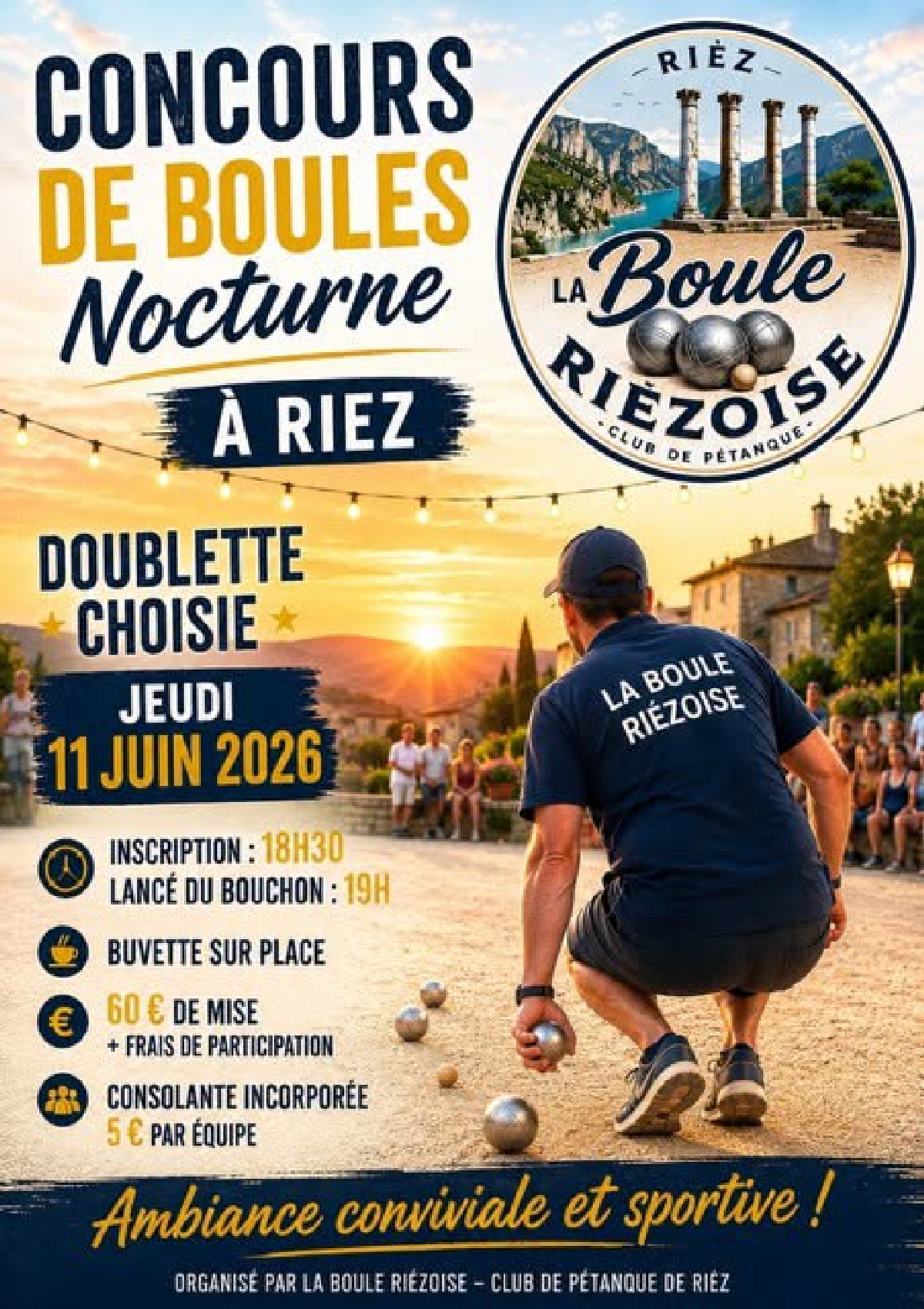 Concours de boules nocturne � Riez