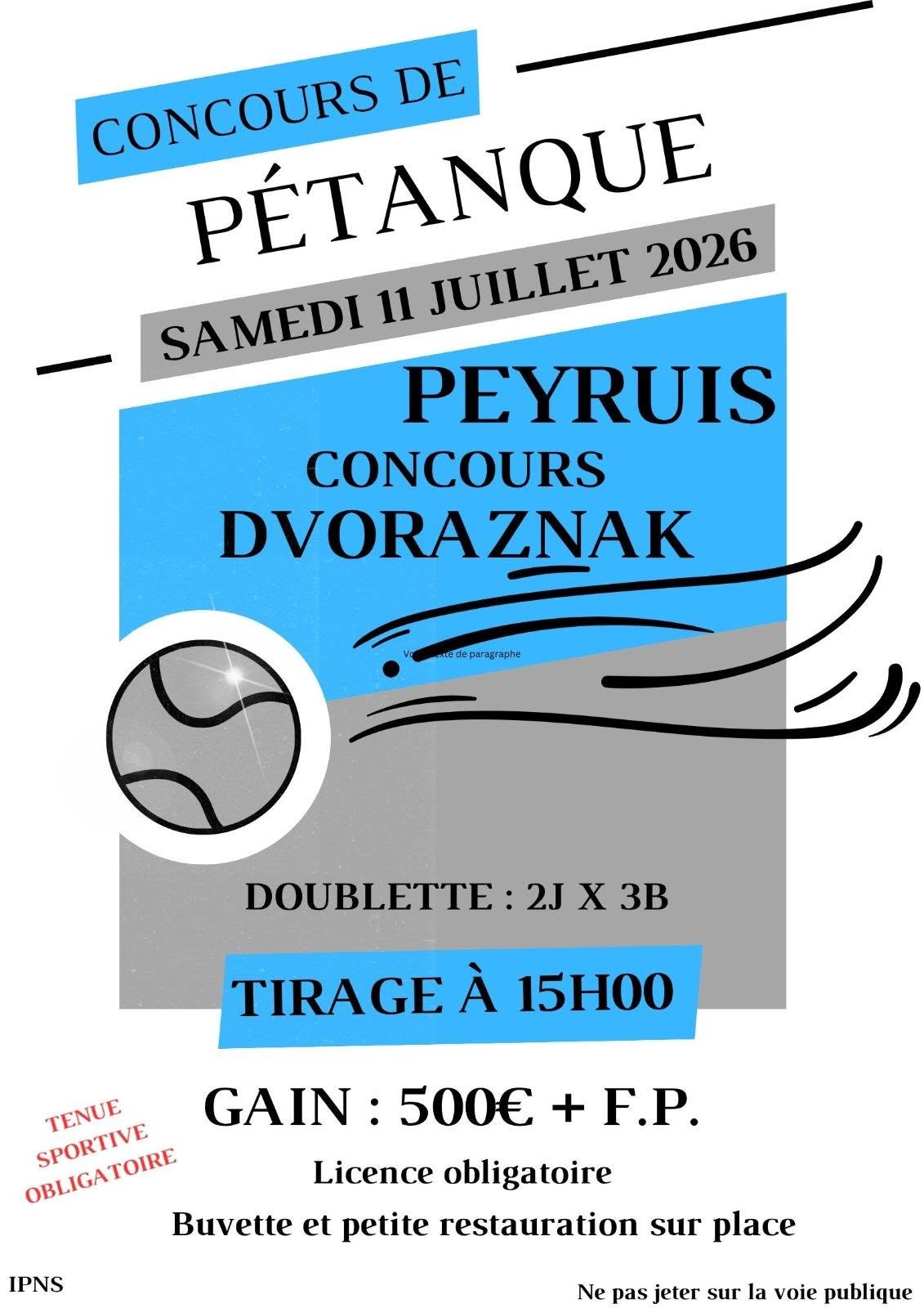 Concours de p�tanque challenge Dvoraznak � Peyruis