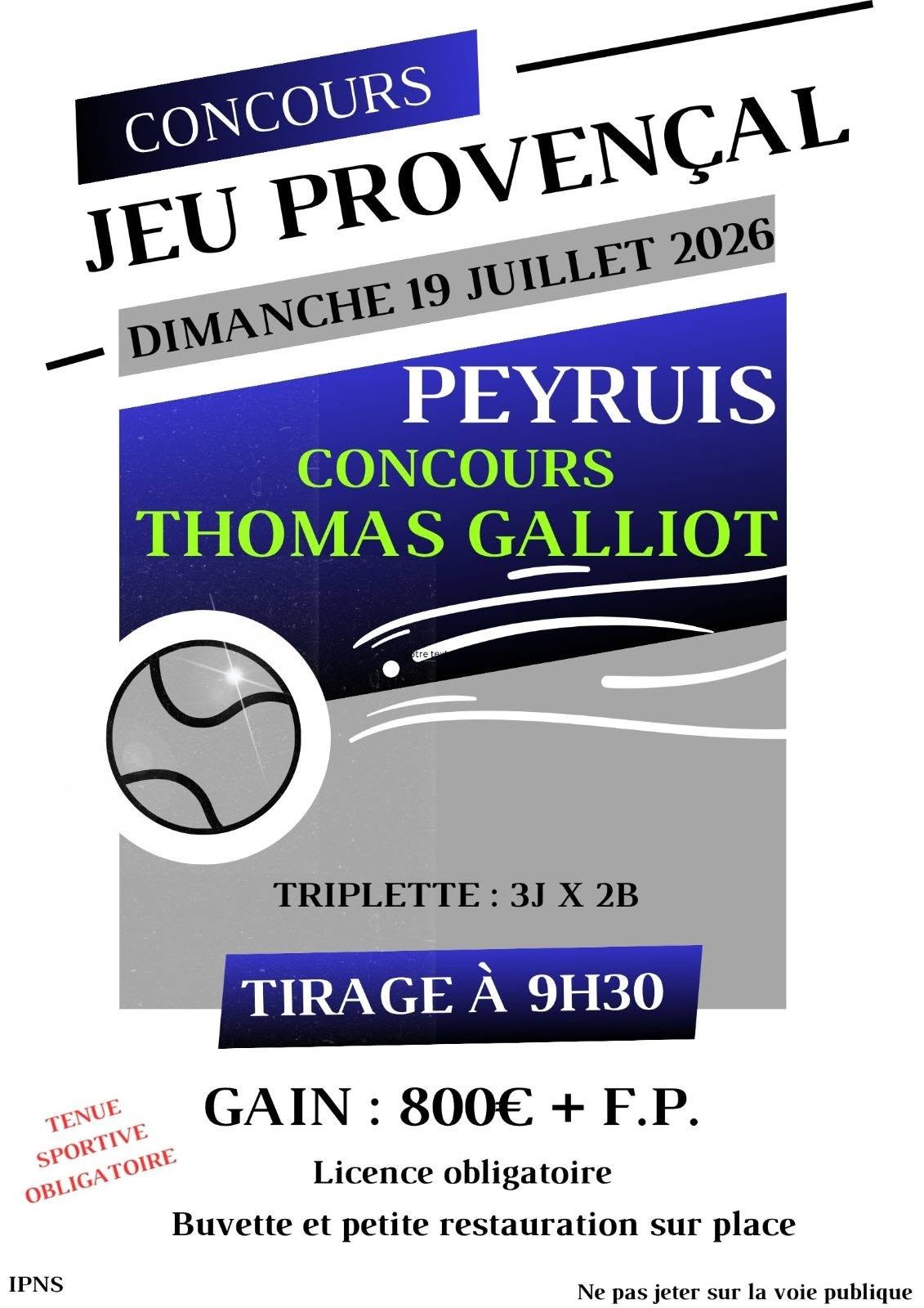 Concours jeu proven�al Thomas Galliot � Peyruis