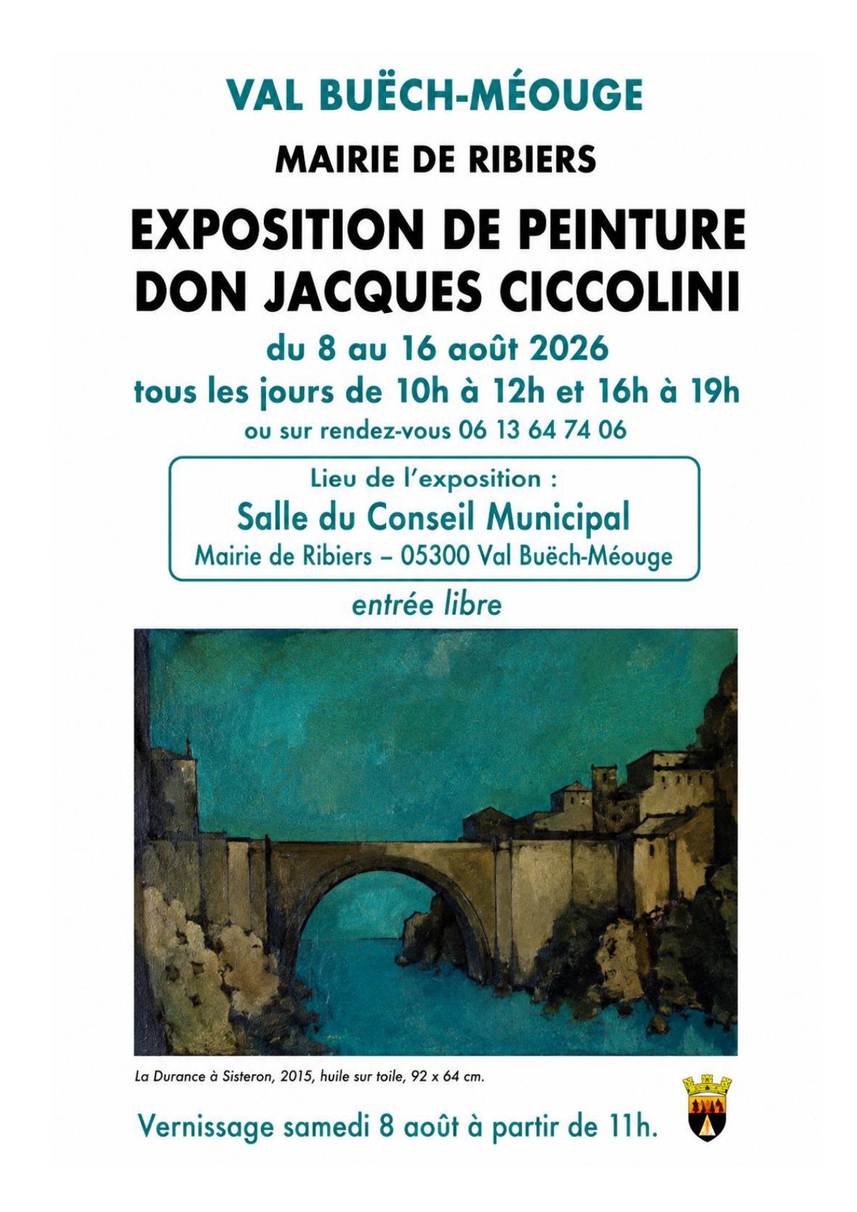 Exposition de peintures de Don Jacques Ciccolini