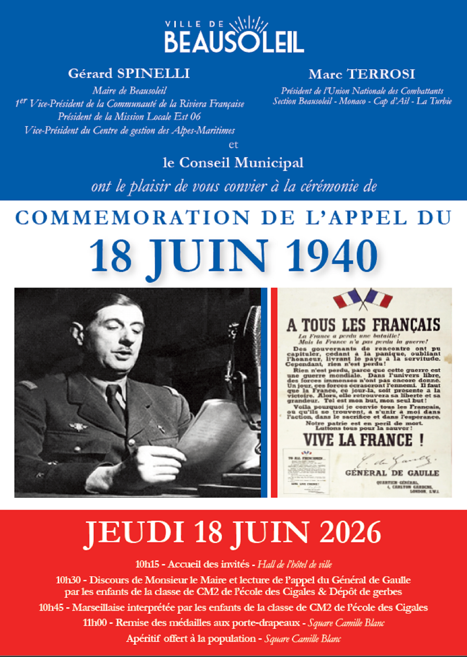 Comm�moration de l'appel du 18 juin 1940