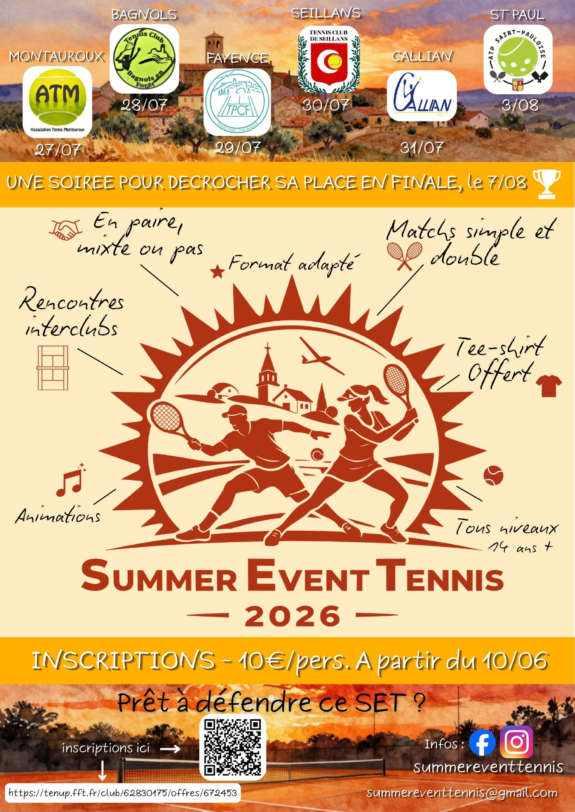 Summer Events Tennis 2026 - Match et Animations � Callian