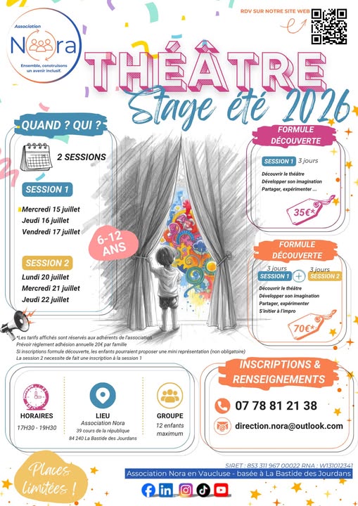 Th��tre stage �t� 2026 � La Bastide des Joudans